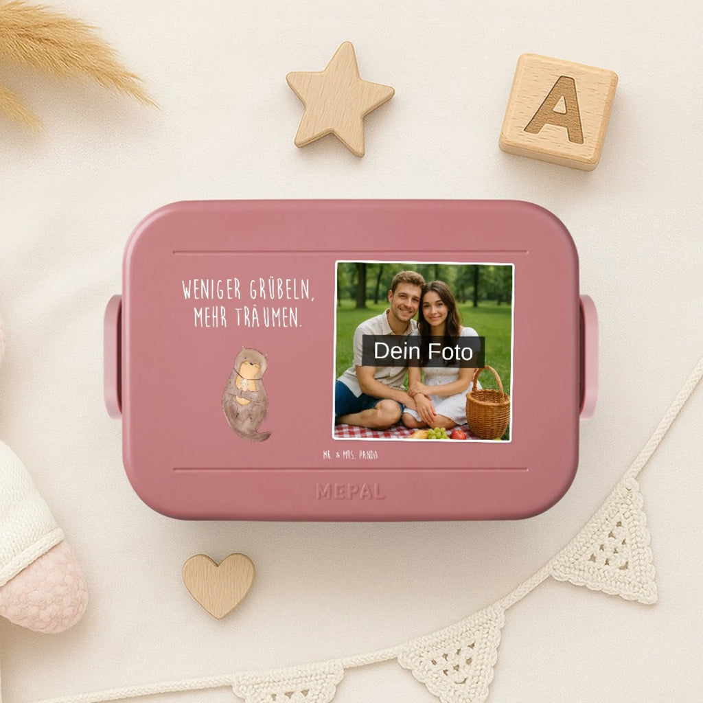 MEPAL Foto Bentobox Otter Muschel Foto Lunchbox, Foto Bentobox, Foto Brotdose, Otter, Fischotter, Seeotter, Otterliebe, Tagträumen, Motivation, träumen, grübeln, Büro