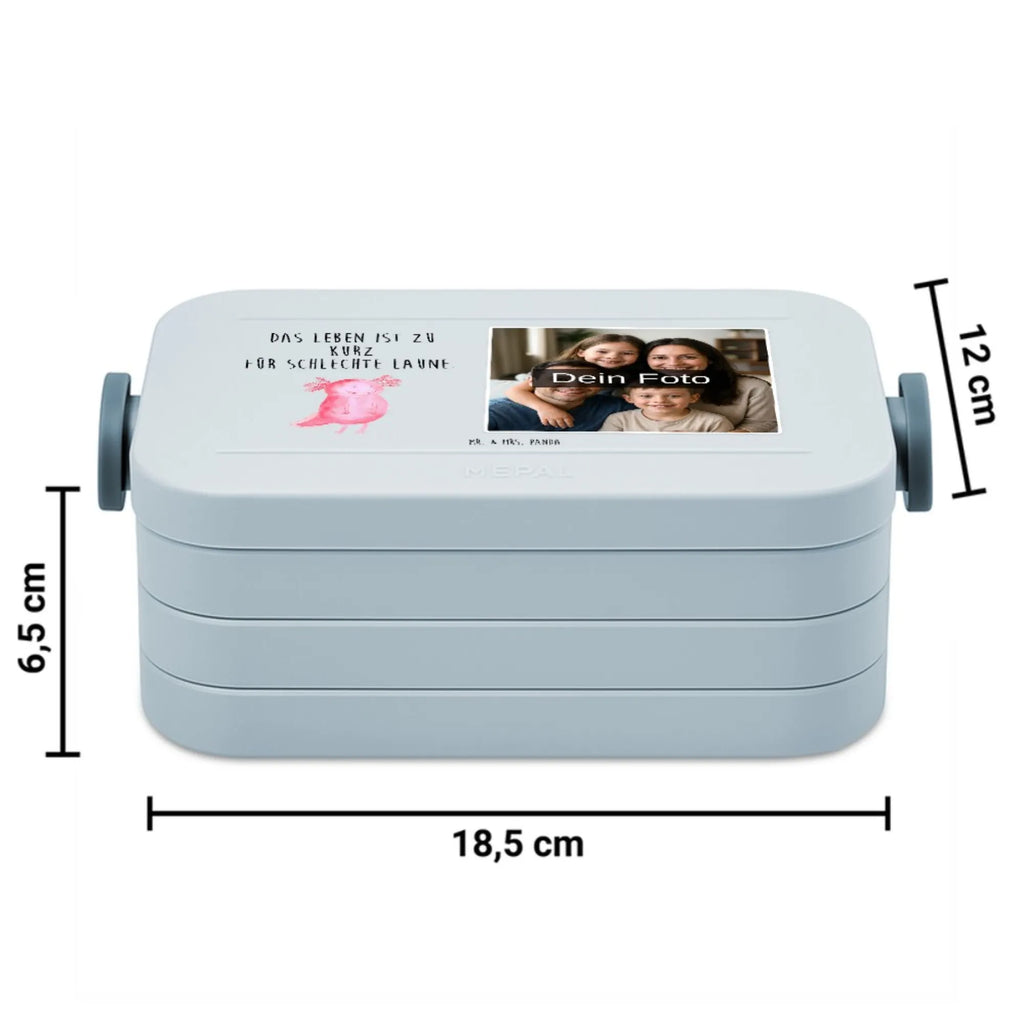 MEPAL Foto Bentobox Axolotl Glücklich Foto Lunchbox, Foto Brotdose, Foto Bentobox, Axolotl, Molch, gute Laune, Axolot, Motivation, Lurch, Lurche, Schwanzlurch