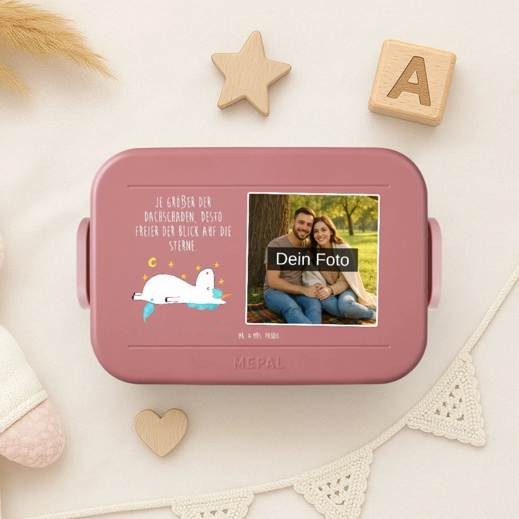 MEPAL Foto Bentobox Einhorn Sternenhimmel Foto Brotdose, Foto Lunchbox, Foto Bentobox, Einhorn, Einhörner, Einhorn Deko, Unicorn, Verrückt, Dachschaden, Sternenhimmel, Sterne
