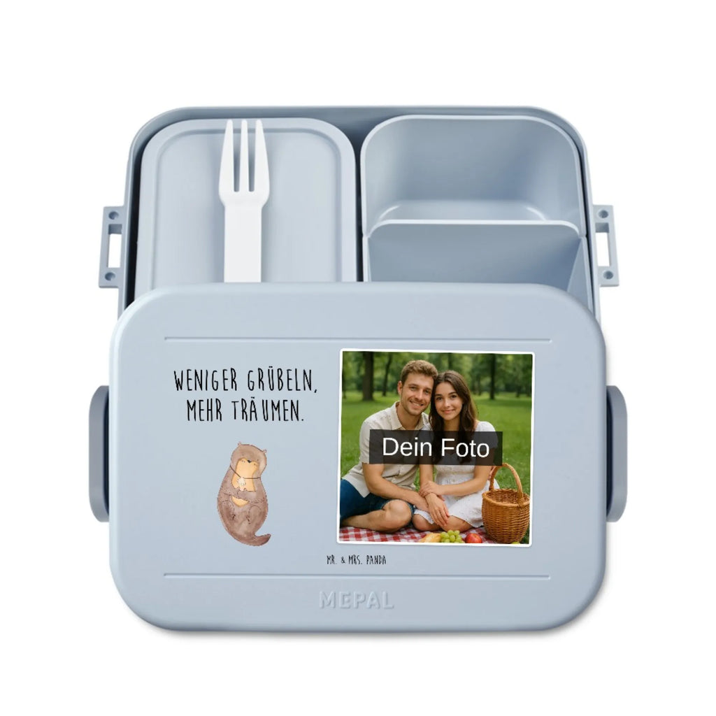MEPAL Foto Bentobox Otter Muschel Foto Lunchbox, Foto Bentobox, Foto Brotdose, Otter, Fischotter, Seeotter, Otterliebe, Tagträumen, Motivation, träumen, grübeln, Büro