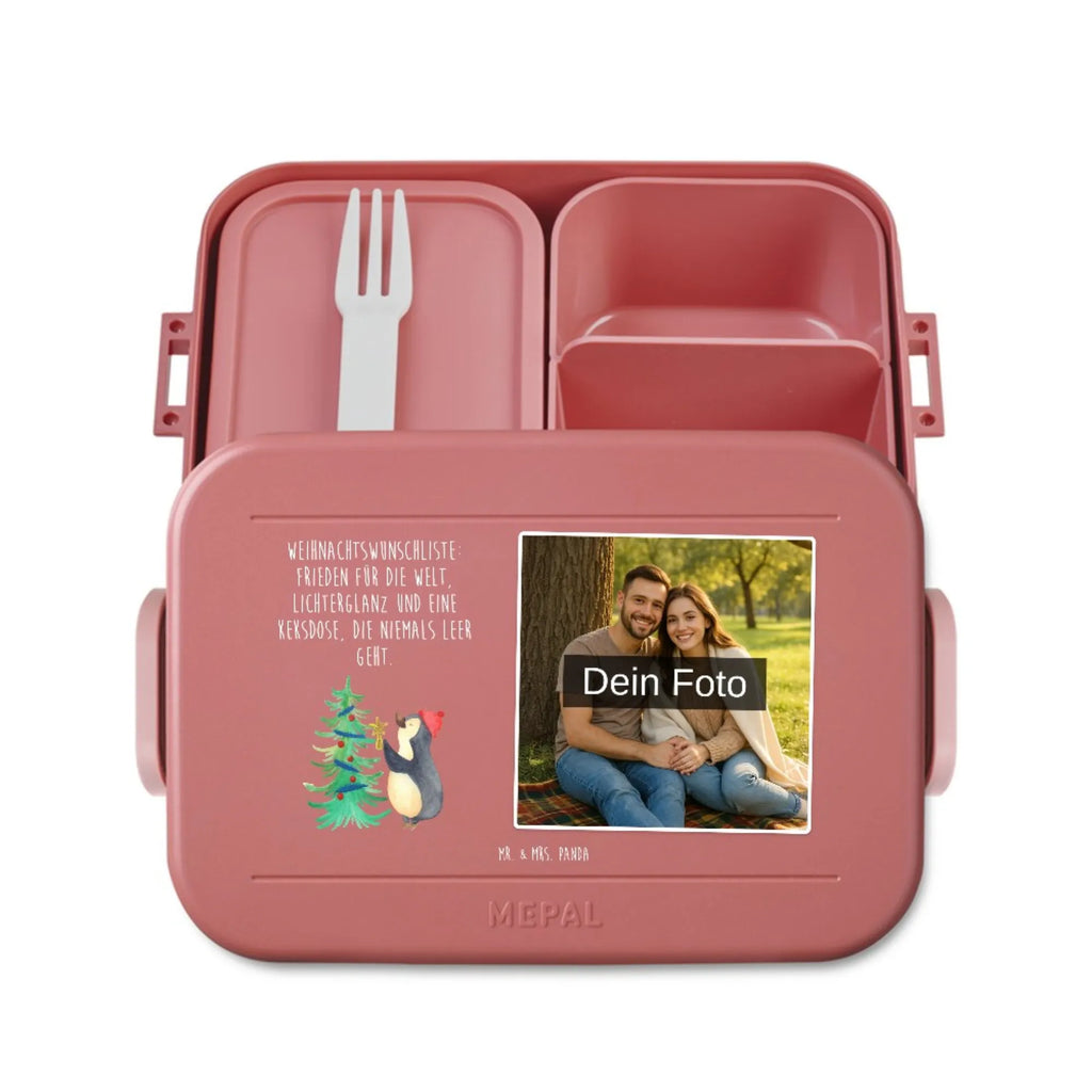 MEPAL Foto Bentobox Pinguin Weihnachtsbaum Foto Bentobox, Foto Brotdose, Foto Lunchbox, Winter, Weihnachten, Weihnachtsdeko, Nikolaus, Advent, Heiligabend, Wintermotiv, Pinguin