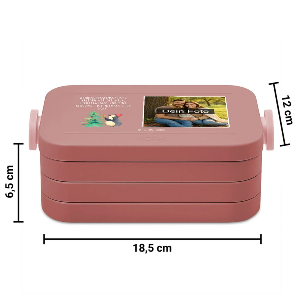 MEPAL Foto Bentobox Pinguin Weihnachtsbaum Foto Bentobox, Foto Brotdose, Foto Lunchbox, Winter, Weihnachten, Weihnachtsdeko, Nikolaus, Advent, Heiligabend, Wintermotiv, Pinguin