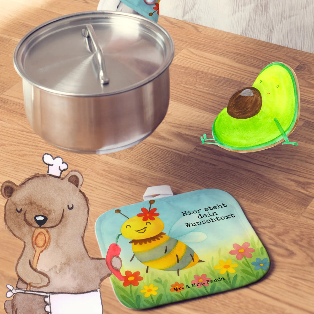 Personalisierte Topflappen Biene Blume Design Personalisierte Topfuntersetzer, Namensaufdruck, Topflappen personalisiert, Personalisierter Ofenhandschuh, Topflappen Set personalisiert, Topflappen mit Namen, Biene, Wespe, Hummel