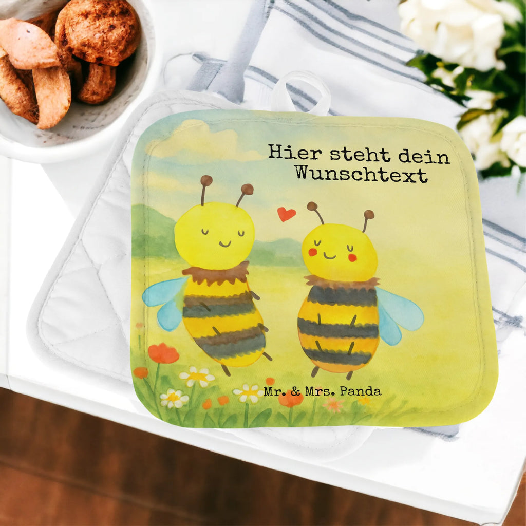 Personalisierte Topflappen Biene Verliebt Design Topflappen mit Namen, Topflappen Set personalisiert, Namensaufdruck, Personalisierte Topfuntersetzer, Topflappen personalisiert, Personalisierter Ofenhandschuh, Biene, Wespe, Hummel