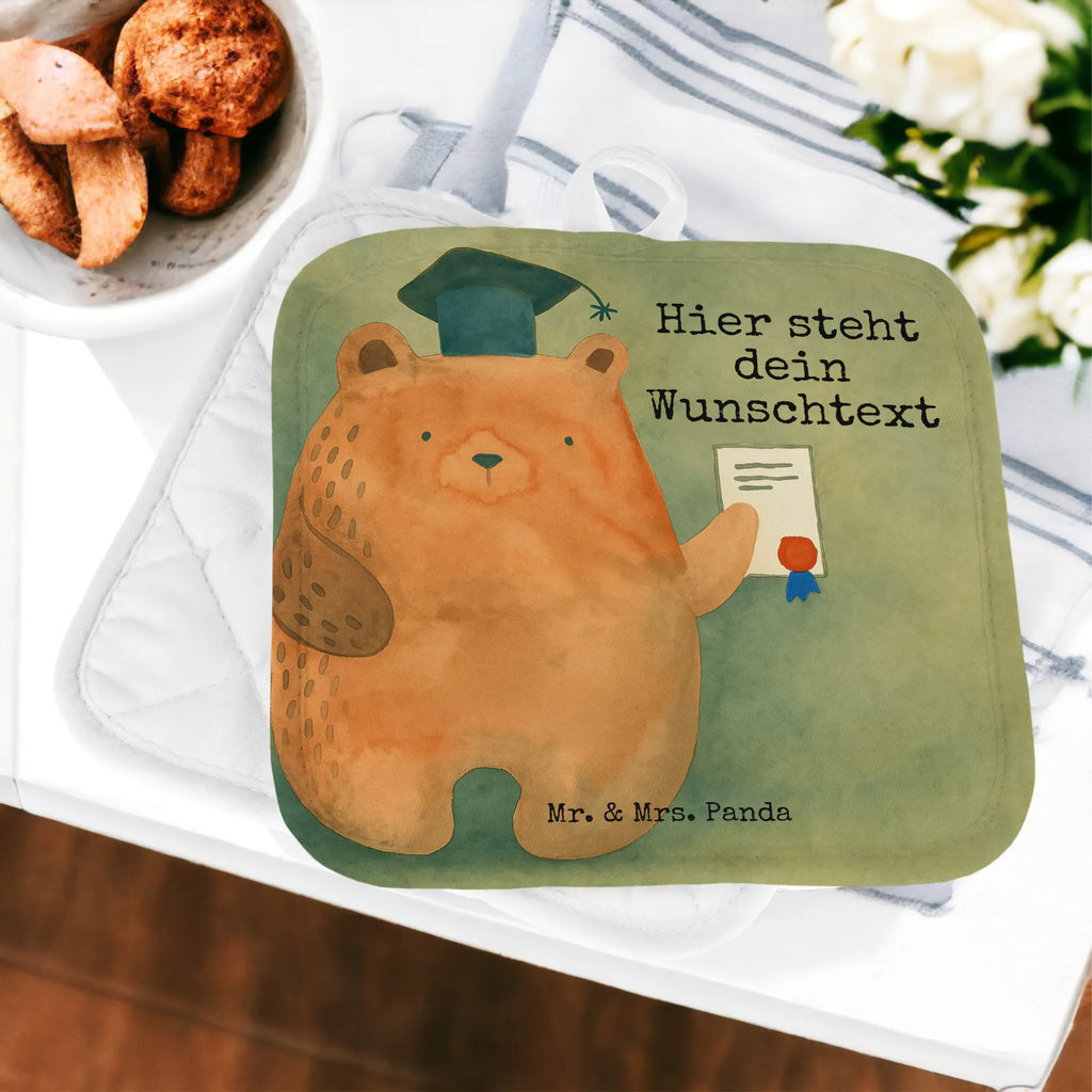 Personalisierte Topflappen Bär Prüfung Design Topflappen Set personalisiert, Personalisierte Topfuntersetzer, Topflappen personalisiert, Personalisierter Ofenhandschuh, Namensaufdruck, Topflappen mit Namen, Bär, Teddy, Teddybär, Prüfung bestanden, Abschluss, Abitur, Prüfungen, Abschlusszeugnis, Zeugnis