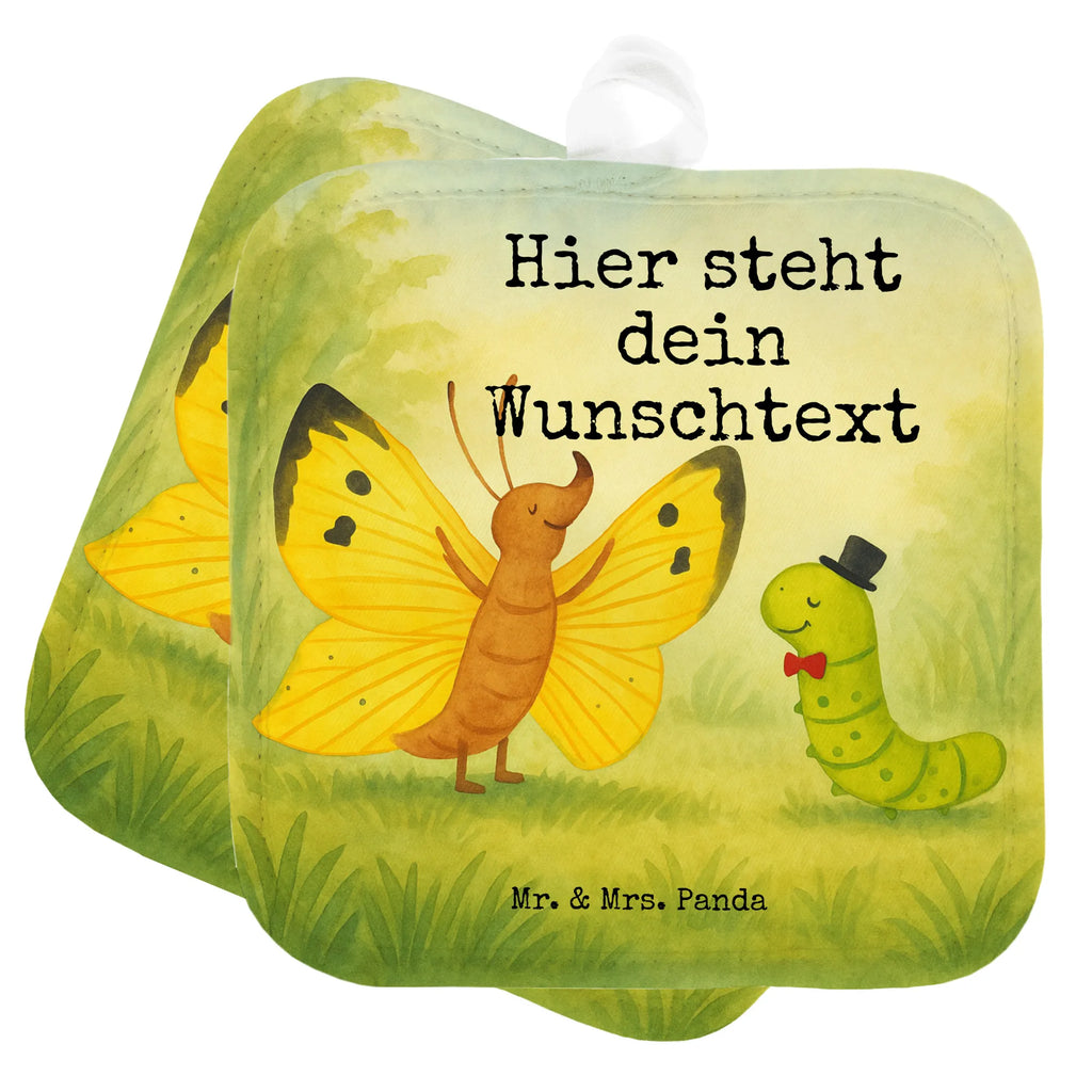 Personalisierte Topflappen Raupe Schmetterling Design Namensaufdruck, Personalisierte Topfuntersetzer, Topflappen personalisiert, Topflappen Set personalisiert, Personalisierter Ofenhandschuh, Topflappen mit Namen, Tiermotive, Gute Laune, lustige Sprüche, Tiere, Schmetterling, Zitronenfalter, Aufwachsen, Schönheit, Kokon, Entwicklung, Hütchen, Raupe, Erwachsen werden, Hut