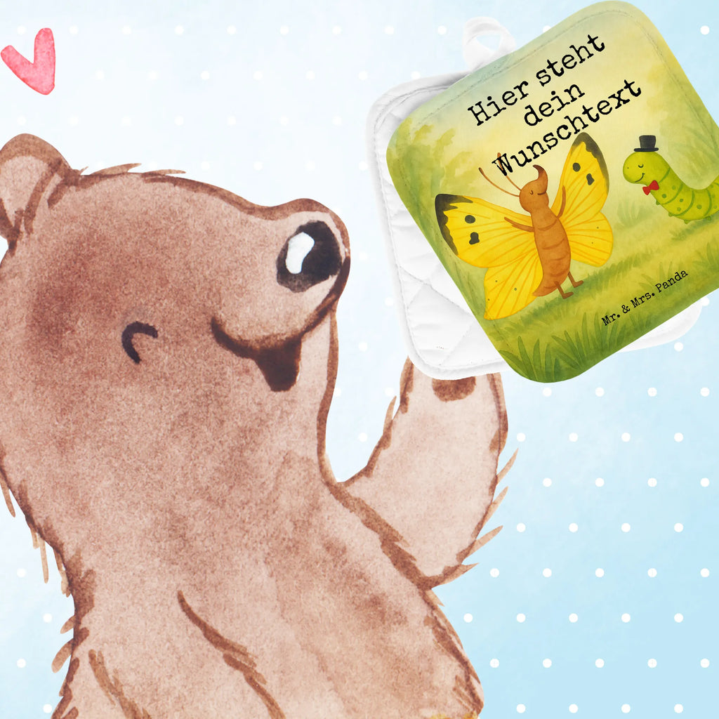 Personalisierte Topflappen Raupe Schmetterling Design Namensaufdruck, Personalisierte Topfuntersetzer, Topflappen personalisiert, Topflappen Set personalisiert, Personalisierter Ofenhandschuh, Topflappen mit Namen, Tiermotive, Gute Laune, lustige Sprüche, Tiere, Schmetterling, Zitronenfalter, Aufwachsen, Schönheit, Kokon, Entwicklung, Hütchen, Raupe, Erwachsen werden, Hut