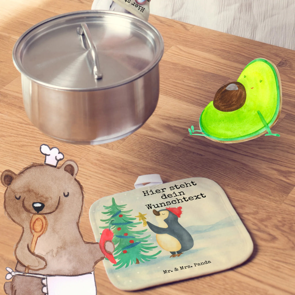 Personalisierte Topflappen Pinguin Weihnachtsbaum Design Personalisierte Topfuntersetzer, Topflappen Set personalisiert, Personalisierter Ofenhandschuh, Topflappen personalisiert, Namensaufdruck, Topflappen mit Namen, Winter, Weihnachten, Weihnachtsdeko, Nikolaus, Advent, Heiligabend, Wintermotiv, Pinguin
