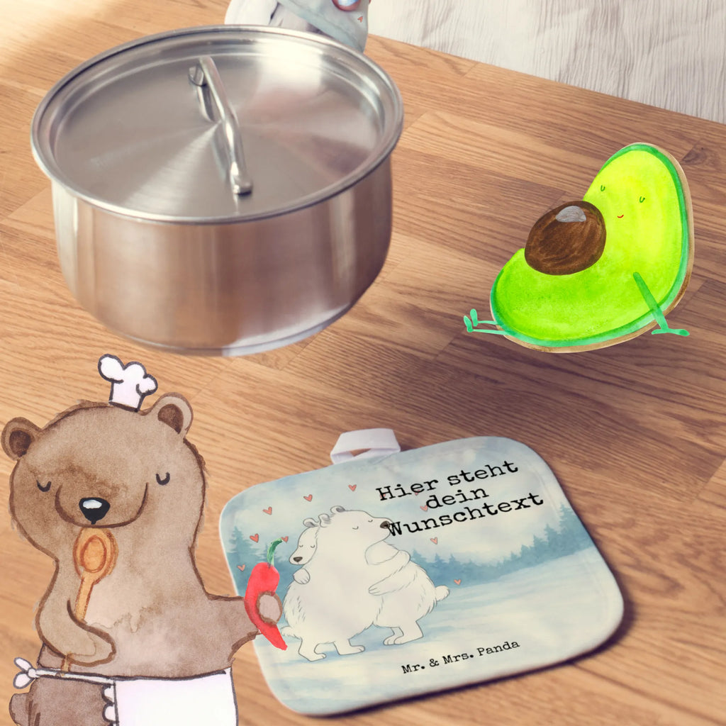 Personalisierte Topflappen Eisbär Umarmen Design Topflappen personalisiert, Topflappen Set personalisiert, Personalisierter Ofenhandschuh, Topflappen mit Namen, Personalisierte Topfuntersetzer, Namensaufdruck, Tiermotive, Gute Laune, lustige Sprüche, Tiere