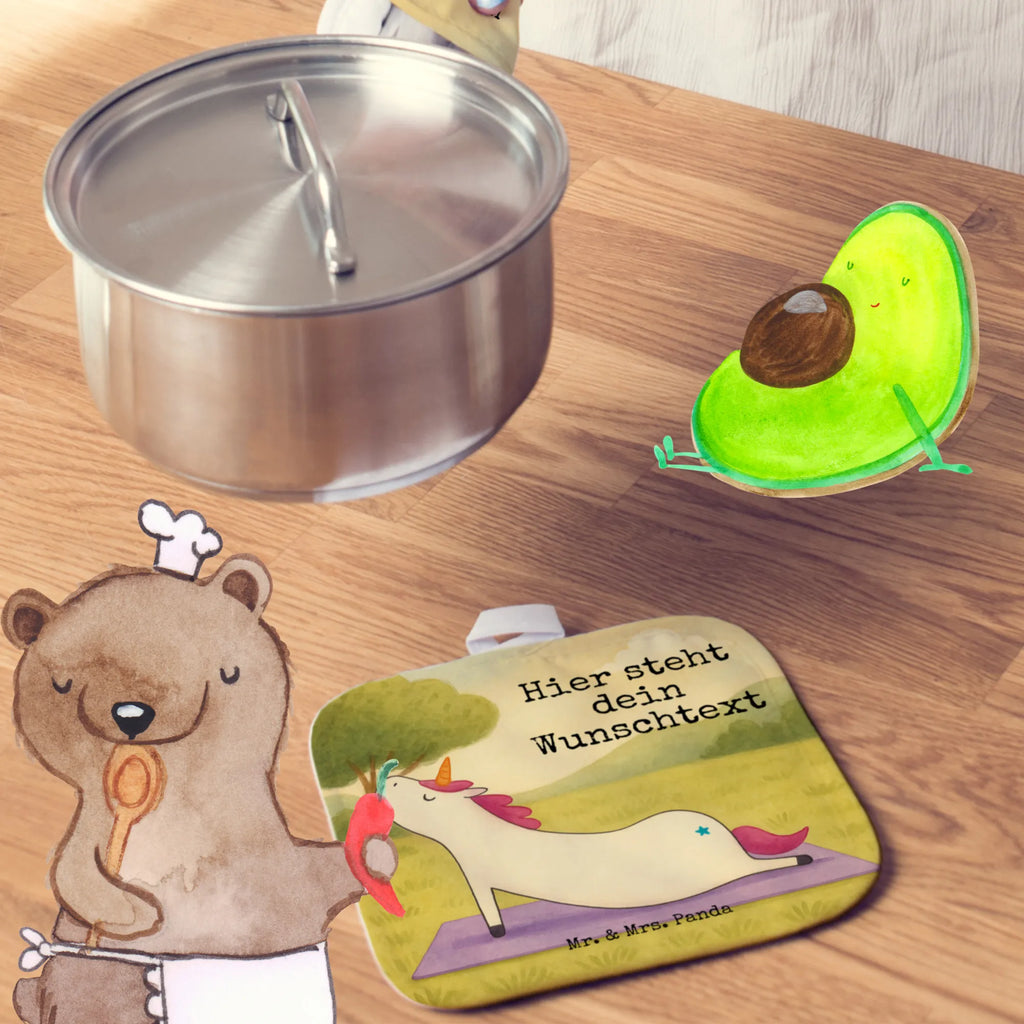 Personalisierte Topflappen Einhorn Yoga Design Personalisierte Topfuntersetzer, Topflappen mit Namen, Topflappen personalisiert, Topflappen Set personalisiert, Personalisierter Ofenhandschuh, Namensaufdruck, Einhorn, Einhörner, Einhorn Deko, Unicorn, lustig, witzig, Joga, süß, Yoga, Achtsamkeit, Yogamatte, Entspannung, Namaste, Sport