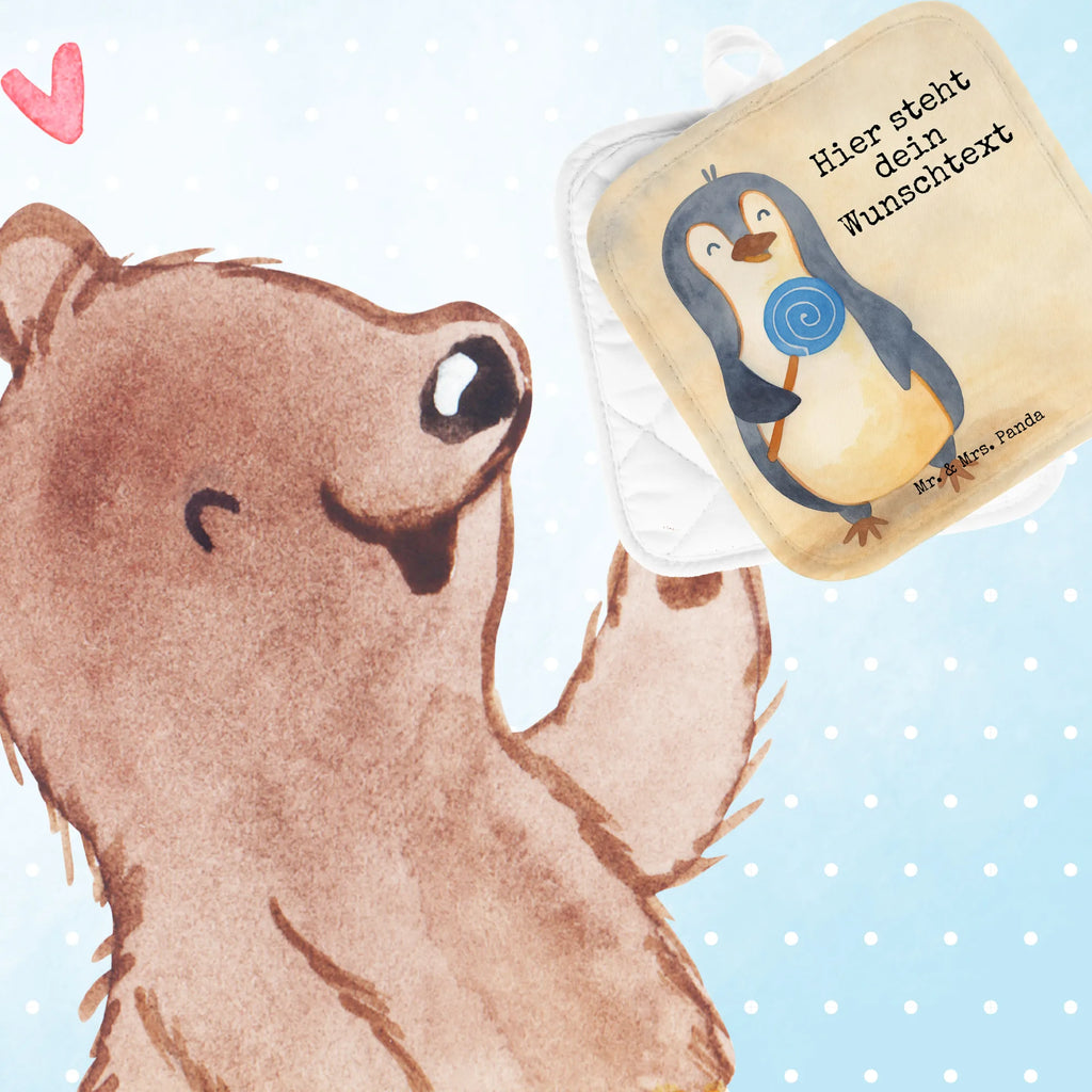 Personalisierte Topflappen Pinguin Lolli Design Personalisierter Ofenhandschuh, Namensaufdruck, Topflappen mit Namen, Personalisierte Topfuntersetzer, Topflappen Set personalisiert, Topflappen personalisiert, Pinguin, Lolli, Ganove, Blödsinn, Spruch, Gauner, Süßigkeiten, Pinguine, Rebell, Rabauke