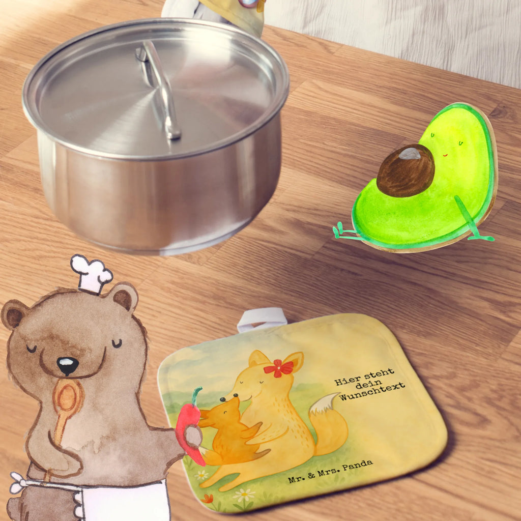 Personalisierte Topflappen Fuchs Mama Design Topflappen Set personalisiert, Topflappen personalisiert, Personalisierter Ofenhandschuh, Namensaufdruck, Topflappen mit Namen, Personalisierte Topfuntersetzer, Familie, Vatertag, Muttertag, Bruder, Schwester, Mama, Papa, Oma, Opa, Tochter, Geschenk, Beste Tochter, Lieblingstochter, Mutter