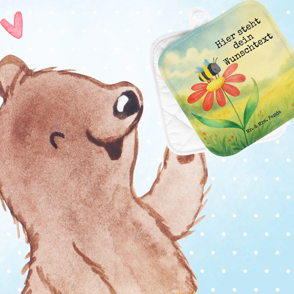 Personalisierte Topflappen Hummel Blume Design Topflappen personalisiert, Personalisierte Topfuntersetzer, Personalisierter Ofenhandschuh, Namensaufdruck, Topflappen mit Namen, Topflappen Set personalisiert, Tiermotive, Gute Laune, lustige Sprüche, Tiere, Blume, Hummel, Wespe, Flauschig, Hummeln, Feld, Natur, Biene