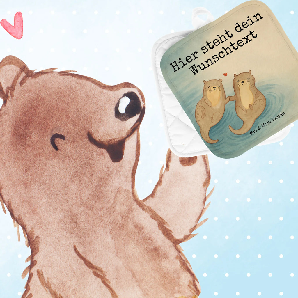 Personalisierte Topflappen Otter Hände halten Design Personalisierte Topfuntersetzer, Topflappen mit Namen, Namensaufdruck, Personalisierter Ofenhandschuh, Topflappen personalisiert, Topflappen Set personalisiert, Otter, Fischotter, Seeotter, Otter Seeotter See Otter