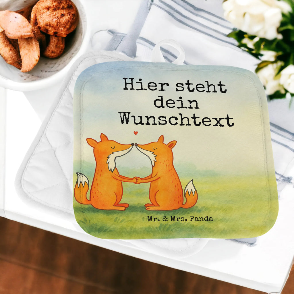 Personalisierte Topflappen Füchse Liebe Design Topflappen mit Namen, Namensaufdruck, Personalisierter Ofenhandschuh, Topflappen personalisiert, Personalisierte Topfuntersetzer, Topflappen Set personalisiert, Fuchs, Ehemann, Liebespaar, Freund, Ehefrau, Liebesbeweis, Freundin, Ehe, Liebe, Verlobte, Paar, Füchse, Fox, Partner
