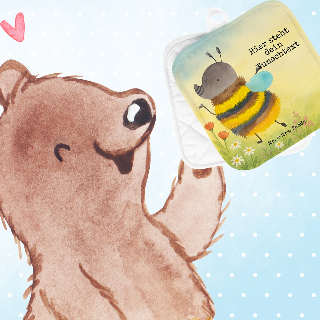 Personalisierte Topflappen Hummel flauschig Design Personalisierte Topfuntersetzer, Topflappen personalisiert, Topflappen mit Namen, Personalisierter Ofenhandschuh, Namensaufdruck, Topflappen Set personalisiert, Tiermotive, Gute Laune, lustige Sprüche, Tiere, Hummel, Flauschig, Blume, Biene, Natur