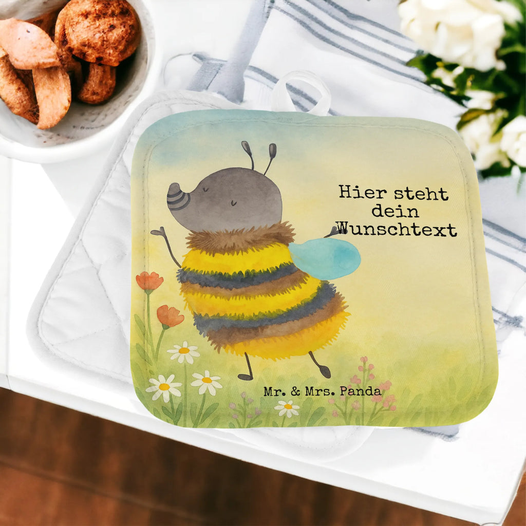 Personalisierte Topflappen Hummel flauschig Design Personalisierte Topfuntersetzer, Topflappen personalisiert, Topflappen mit Namen, Personalisierter Ofenhandschuh, Namensaufdruck, Topflappen Set personalisiert, Tiermotive, Gute Laune, lustige Sprüche, Tiere, Hummel, Flauschig, Blume, Biene, Natur
