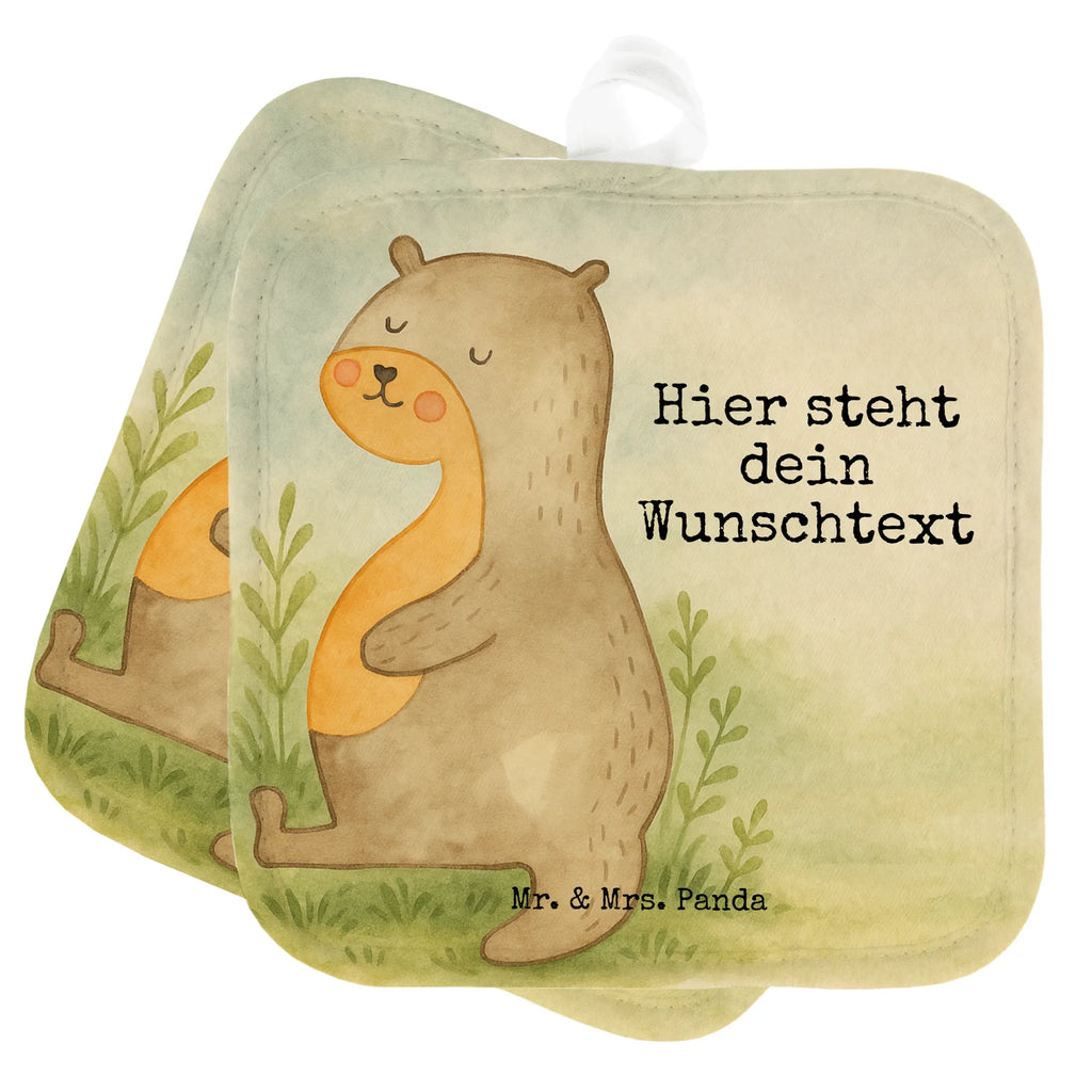 Personalisierte Topflappen Otter Bauch Design Topflappen Set personalisiert, Namensaufdruck, Personalisierter Ofenhandschuh, Topflappen mit Namen, Personalisierte Topfuntersetzer, Topflappen personalisiert, Otter, Fischotter, Seeotter, Otter Seeotter See Otter