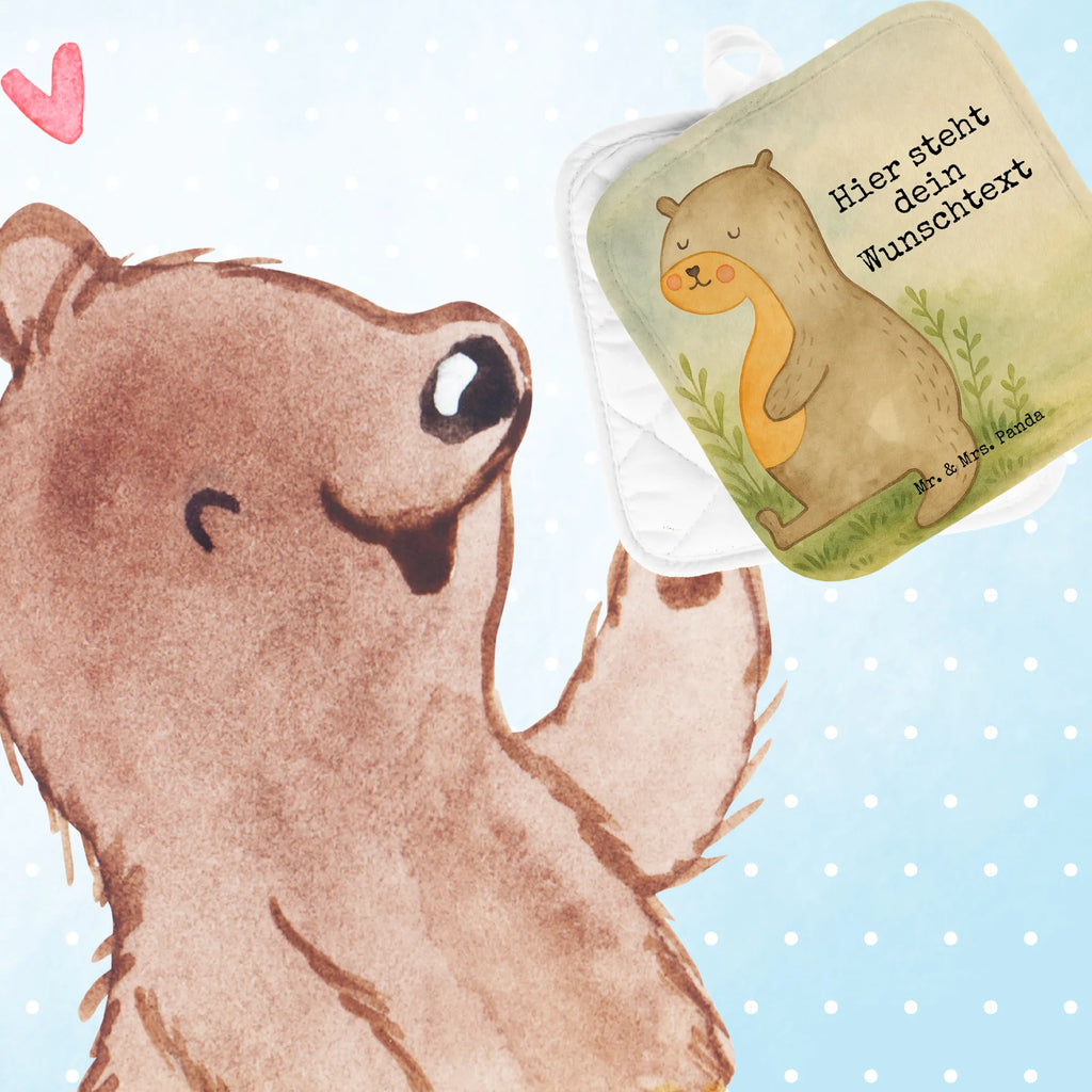 Personalisierte Topflappen Otter Bauch Design Topflappen Set personalisiert, Namensaufdruck, Personalisierter Ofenhandschuh, Topflappen mit Namen, Personalisierte Topfuntersetzer, Topflappen personalisiert, Otter, Fischotter, Seeotter, Otter Seeotter See Otter