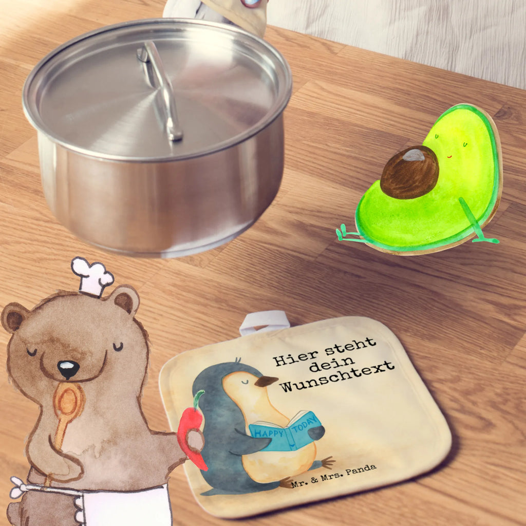 Personalisierte Topflappen Pinguin Buch Design Personalisierte Topfuntersetzer, Personalisierter Ofenhandschuh, Topflappen personalisiert, Namensaufdruck, Topflappen Set personalisiert, Topflappen mit Namen, Pinguin, Bücherwurm, Freizeit, Lesen, Urlaub, Buch, Pinguine, Faulenzen, Nichtstun, Ferien