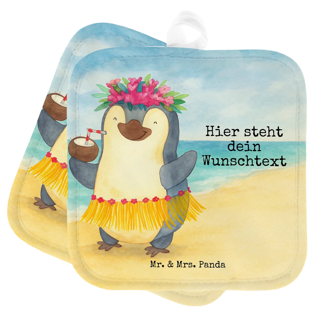 Personalisierte Topflappen Pinguin Kokosnuss Design Personalisierter Ofenhandschuh, Topflappen personalisiert, Topflappen Set personalisiert, Topflappen mit Namen, Namensaufdruck, Personalisierte Topfuntersetzer, Pinguin, Hawaii, Urlaub, Kokosnuss, Pinguine, Aloha