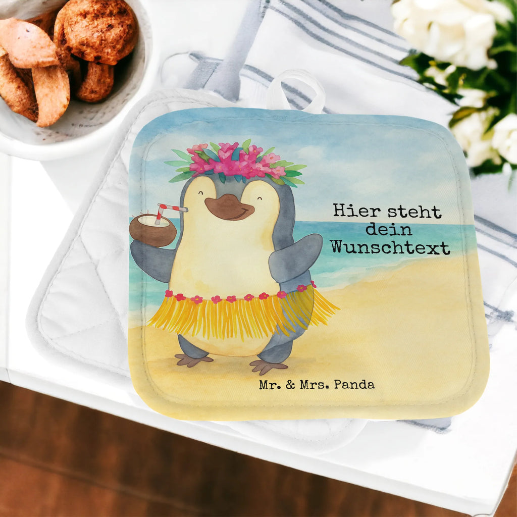 Personalisierte Topflappen Pinguin Kokosnuss Design Personalisierter Ofenhandschuh, Topflappen personalisiert, Topflappen Set personalisiert, Topflappen mit Namen, Namensaufdruck, Personalisierte Topfuntersetzer, Pinguin, Hawaii, Urlaub, Kokosnuss, Pinguine, Aloha