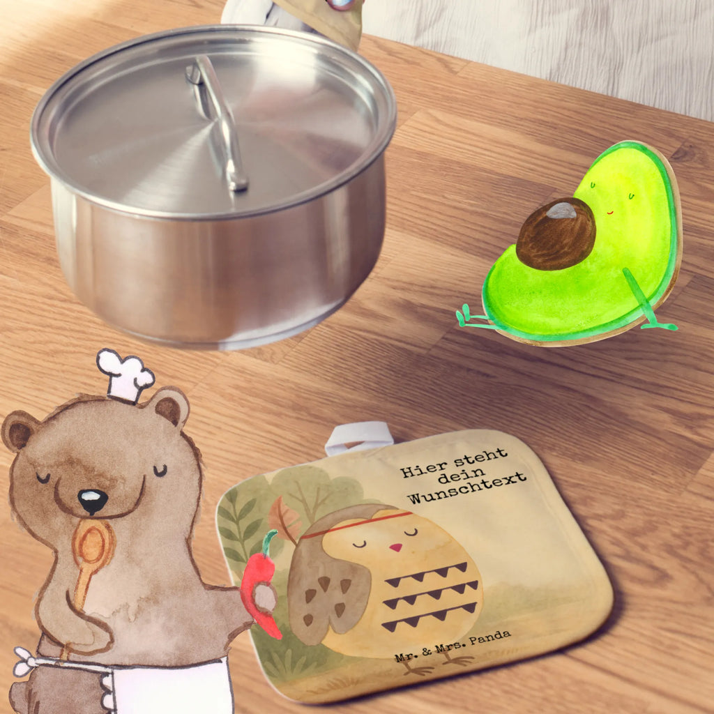 Personalisierte Topflappen Eule Federschmuck Design Namensaufdruck, Personalisierte Topfuntersetzer, Topflappen personalisiert, Topflappen mit Namen, Personalisierter Ofenhandschuh, Topflappen Set personalisiert, Eule, Federschmuck, Eule Deko, Reisespruch, Dekoration, Owl, Das Leben ist ein Abenteuer