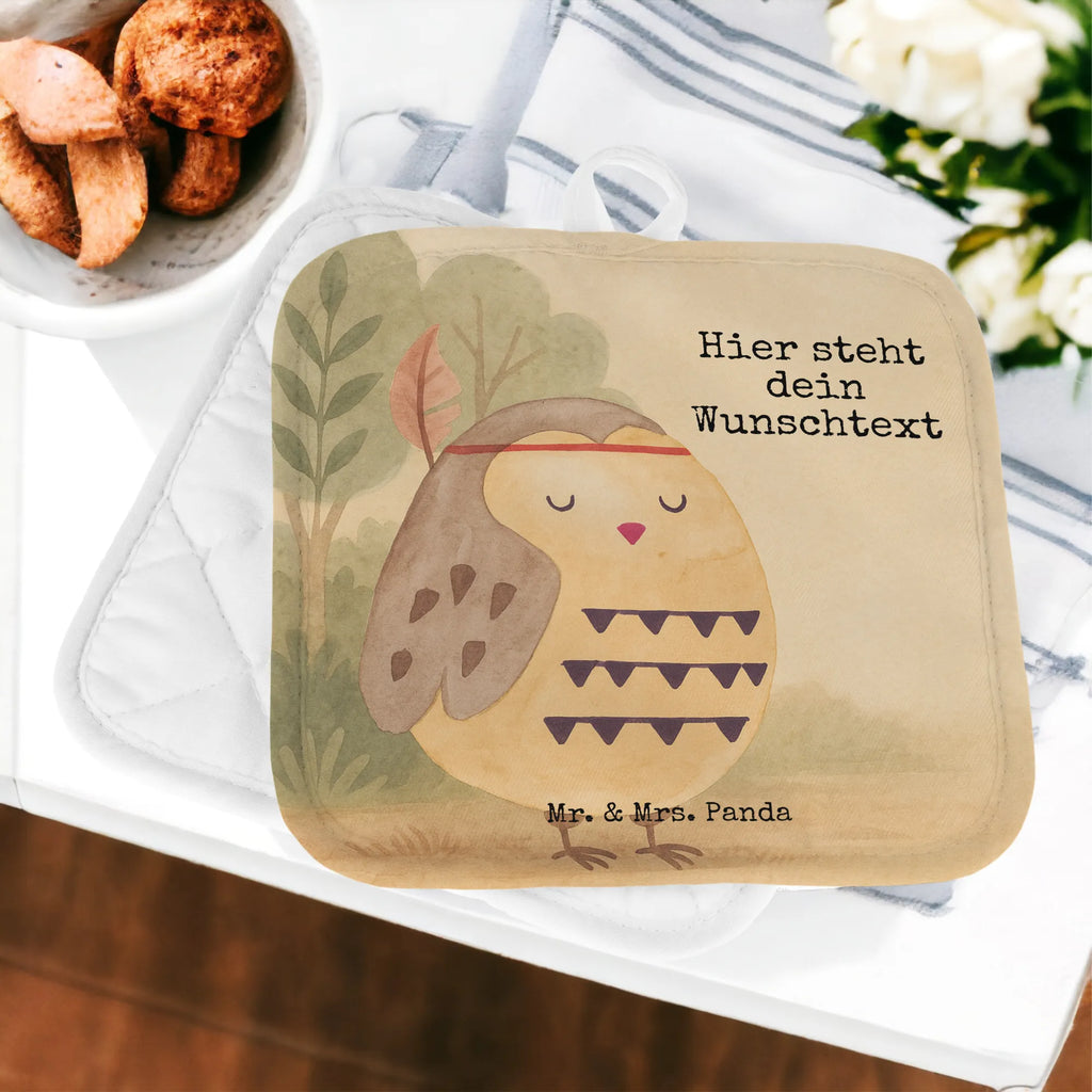 Personalisierte Topflappen Eule Federschmuck Design Namensaufdruck, Personalisierte Topfuntersetzer, Topflappen personalisiert, Topflappen mit Namen, Personalisierter Ofenhandschuh, Topflappen Set personalisiert, Eule, Federschmuck, Eule Deko, Reisespruch, Dekoration, Owl, Das Leben ist ein Abenteuer
