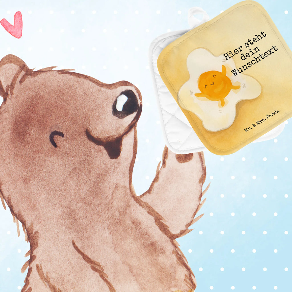 Personalisierte Topflappen Spiegelei Ei Design Topflappen Set personalisiert, Namensaufdruck, Personalisierter Ofenhandschuh, Topflappen mit Namen, Personalisierte Topfuntersetzer, Topflappen personalisiert, Tiermotive, Gute Laune, lustige Sprüche, Tiere, Tag, Liebe, Schön, Glücklich, Spiegelei, Ei