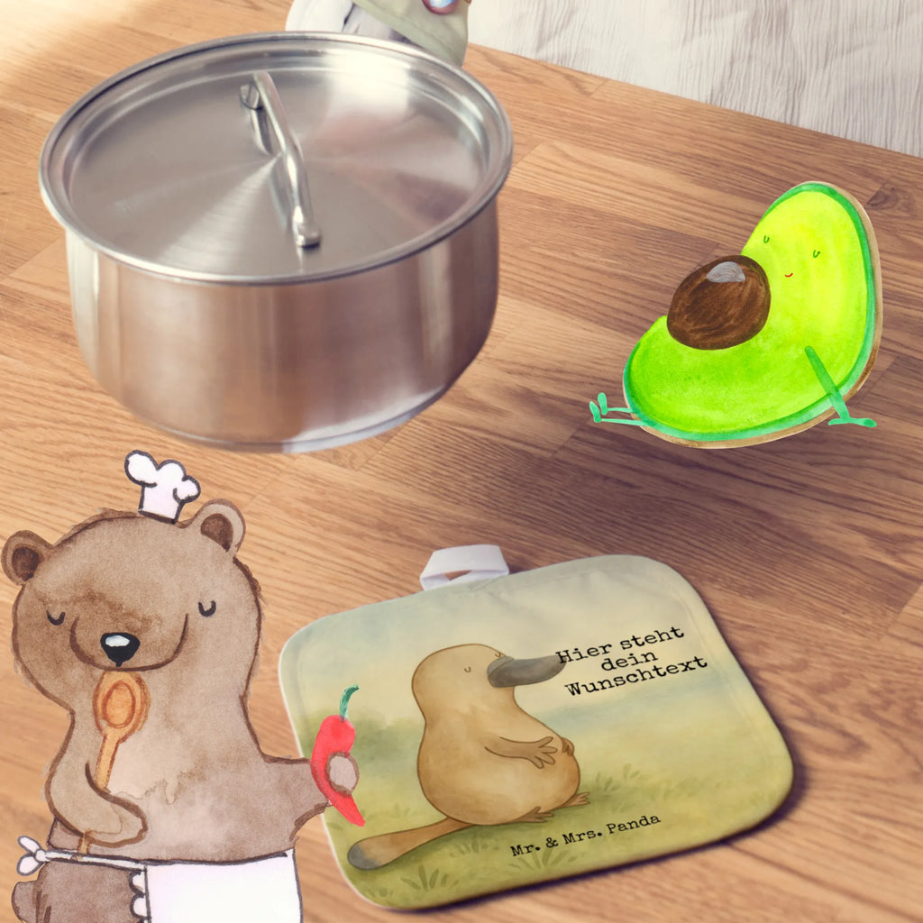 Personalisierte Topflappen Schnabeltier Mut Design Topflappen personalisiert, Personalisierte Topfuntersetzer, Topflappen mit Namen, Namensaufdruck, Topflappen Set personalisiert, Personalisierter Ofenhandschuh, Meerestiere, Meer, Urlaub, Arbeit, Mut, mutig, Schnabeltier, Lebensweisheit, Neustart, Motivation, Weltreise, Neuanfang, Training, Büro, Raodtrip, Schnabeltiere