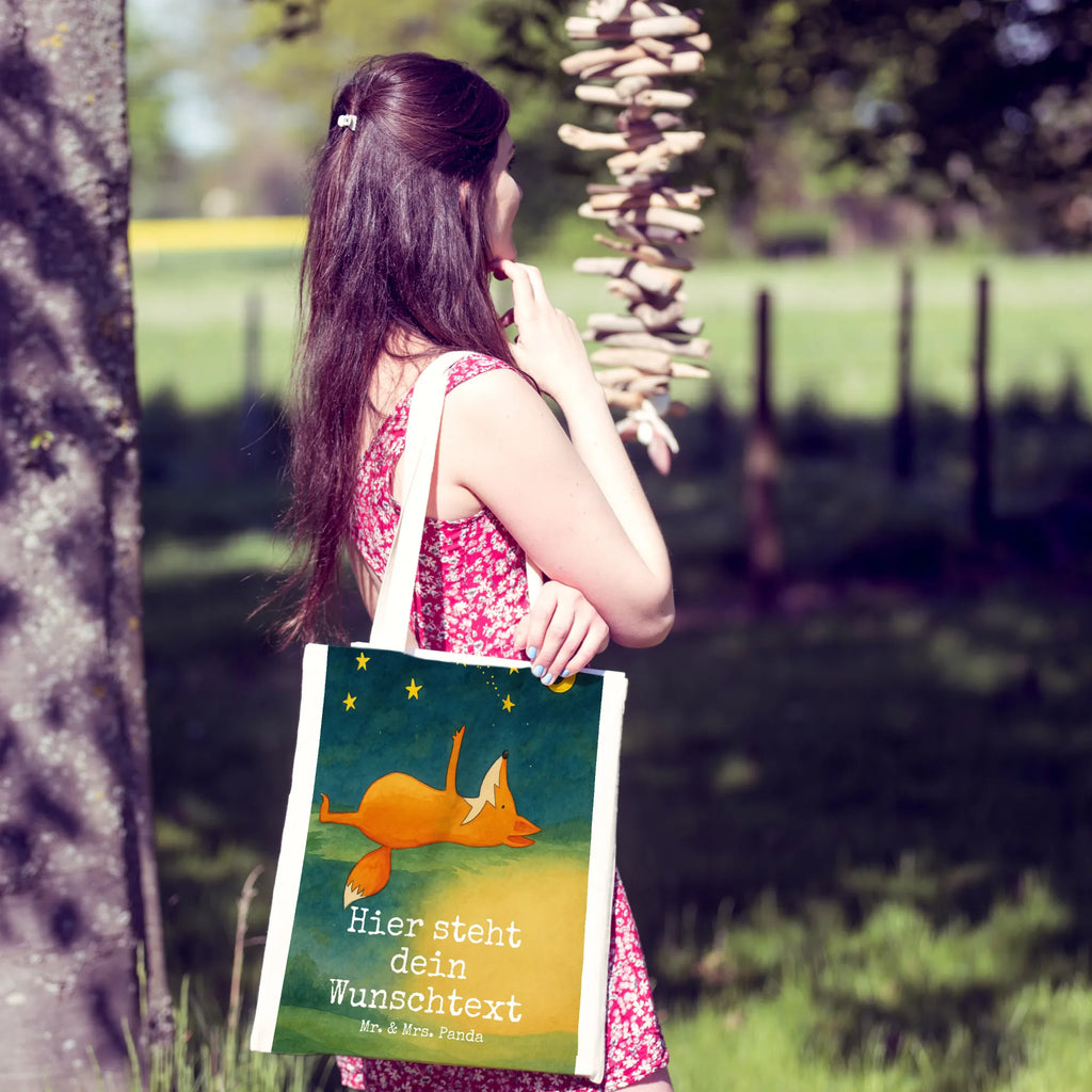 Personalisierte Tragetasche Fuchs Sterne Design Personalisierter Jutebeutel, Personalisierte Beuteltasche, Tragetasche mit Namen, Personalisierte Tasche, Personalisierte Kindergartentasche, Personalisierte Einkaufstasche, Einkaufstasche mit Namen, Personalisierte Jutetasche, Personalisierter Beutel, Stoffbeutel mit Namen, Personalisierter Stoffbeutel, Fuchs, Füchse, Romantik, Always Look on the Bright Side of Life, Spruch positiv, Spruch schön, tröstende Worte