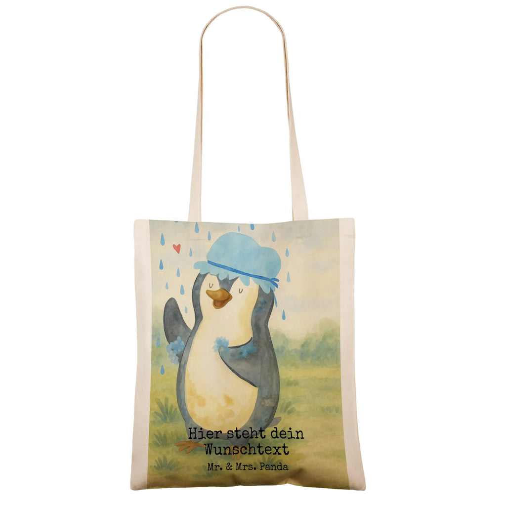 Personalisierte Tragetasche Pinguin Duschen Design Personalisierter Jutebeutel, Personalisierte Jutetasche, Personalisierte Tasche, Personalisierter Beutel, Stoffbeutel mit Namen, Personalisierte Einkaufstasche, Personalisierter Stoffbeutel, Tragetasche mit Namen, Personalisierte Kindergartentasche, Personalisierte Beuteltasche, Einkaufstasche mit Namen, Pinguin, glücklich sein, Neuanfang, Pinguine, Neustart, Dusche, duschen, Lebensmotto, Motivation