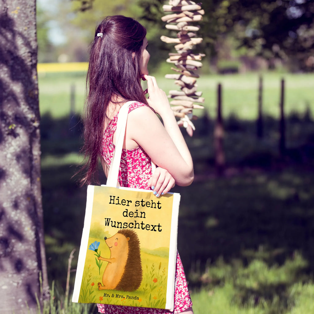 Personalisierte Tragetasche Igel Blumen Design Personalisierter Stoffbeutel, Personalisierte Jutetasche, Einkaufstasche mit Namen, Personalisierter Beutel, Personalisierter Jutebeutel, Personalisierte Einkaufstasche, Tragetasche mit Namen, Personalisierte Beuteltasche, Personalisierte Tasche, Stoffbeutel mit Namen, Personalisierte Kindergartentasche, Tiermotive, Gute Laune, lustige Sprüche, Tiere, Gute Besserung, Krankheit, Genesungswünsche, Igel, krank, Krankenhaus, Besuch