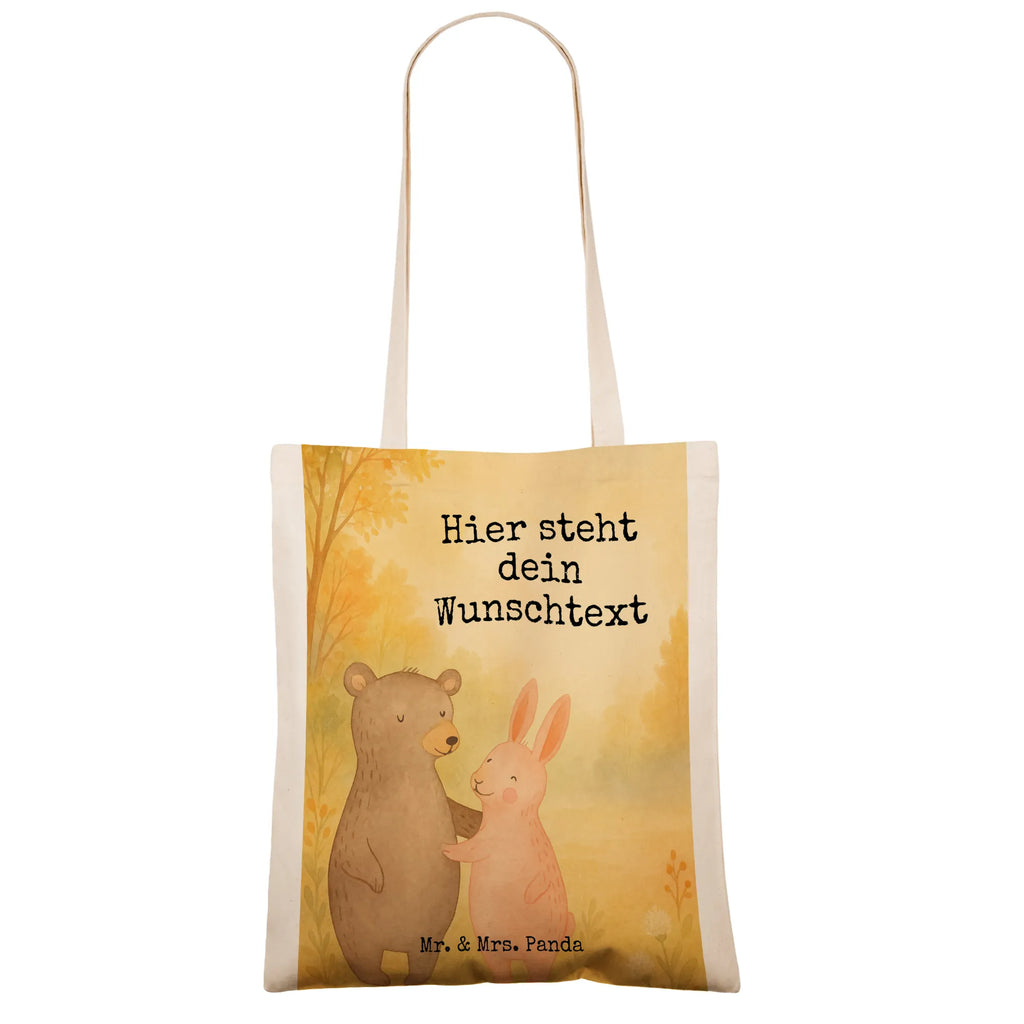 Personalisierte Tragetasche Bär und Hase Umarmen Design Personalisierte Tasche, Personalisierter Beutel, Personalisierte Einkaufstasche, Personalisierter Stoffbeutel, Personalisierte Jutetasche, Personalisierter Jutebeutel, Stoffbeutel mit Namen, Personalisierte Beuteltasche, Einkaufstasche mit Namen, Personalisierte Kindergartentasche, Tragetasche mit Namen, Liebe, Partner, Freund, Freundin, Ehemann, Ehefrau, Heiraten, Verlobung, Heiratsantrag, Liebesgeschenk, Jahrestag, Hocheitstag, bester Freund, Bärchen, Freunde, Bär, best friends, Hase
