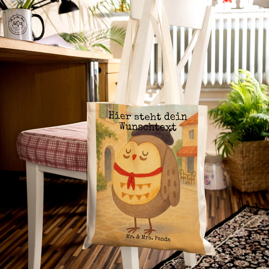 Personalisierte Tragetasche Eule Frankreich Design Tragetasche mit Namen, Personalisierter Jutebeutel, Personalisierter Beutel, Personalisierte Kindergartentasche, Personalisierter Stoffbeutel, Einkaufstasche mit Namen, Personalisierte Einkaufstasche, Personalisierte Beuteltasche, Personalisierte Tasche, Personalisierte Jutetasche, Stoffbeutel mit Namen, Eule, hibou, La vie est belle, das Leben ist schön, Owl, Eule Deko, Eulen, Frankreich, Spruch Französisch, Spruch schön