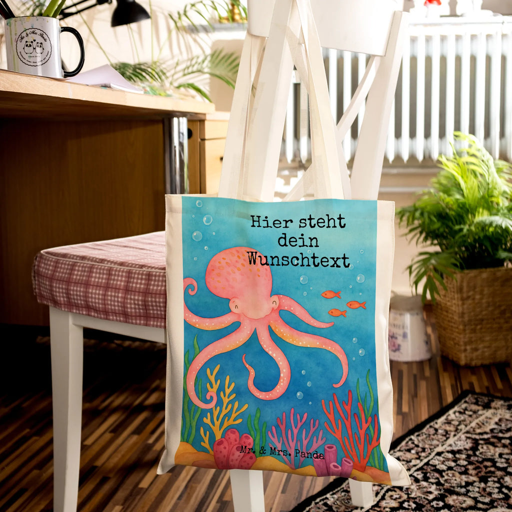 Personalisierte Tragetasche Tintenfisch Design Stoffbeutel mit Namen, Personalisierte Tasche, Tragetasche mit Namen, Personalisierte Einkaufstasche, Personalisierte Beuteltasche, Einkaufstasche mit Namen, Personalisierte Jutetasche, Personalisierter Beutel, Personalisierte Kindergartentasche, Personalisierter Stoffbeutel, Personalisierter Jutebeutel, Tiermotive, Gute Laune, lustige Sprüche, Tiere, Tintenfisch, Arme, Meerestier, Meer, Wasser, Ozean, Krake