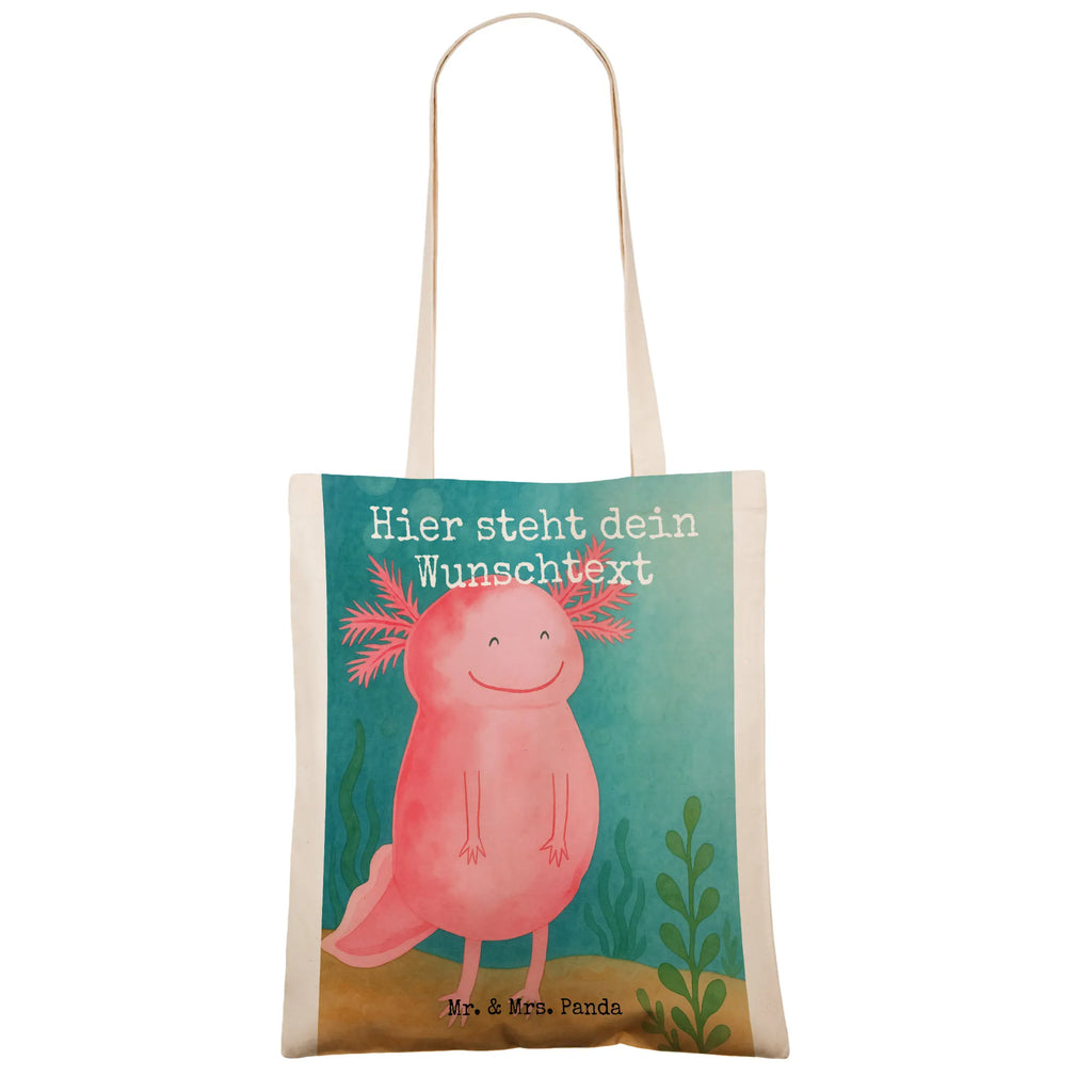 Personalisierte Tragetasche Axolotl Glücklich Design Personalisierter Jutebeutel, Personalisierter Stoffbeutel, Personalisierte Einkaufstasche, Personalisierte Beuteltasche, Einkaufstasche mit Namen, Stoffbeutel mit Namen, Tragetasche mit Namen, Personalisierter Beutel, Personalisierte Tasche, Personalisierte Jutetasche, Personalisierte Kindergartentasche, Axolotl, Molch, Axolot, Lurch, Schwanzlurch, Lurche, Motivation, gute Laune