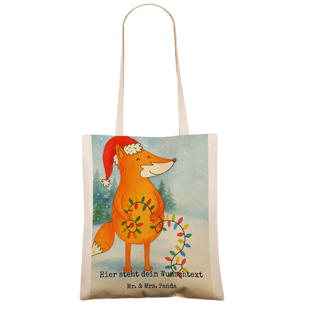 Personalisierte Tragetasche Fuchs Weihnachten Design Einkaufstasche mit Namen, Tragetasche mit Namen, Personalisierte Jutetasche, Personalisierte Beuteltasche, Personalisierte Tasche, Personalisierte Kindergartentasche, Personalisierter Jutebeutel, Stoffbeutel mit Namen, Personalisierter Stoffbeutel, Personalisierte Einkaufstasche, Personalisierter Beutel, Winter, Weihnachten, Weihnachtsdeko, Nikolaus, Advent, Heiligabend, Wintermotiv, Weihnachtsmann, Fuchs, Weihnachtszeit, Geschenk Weihnachten, Spruch schön, Füchse