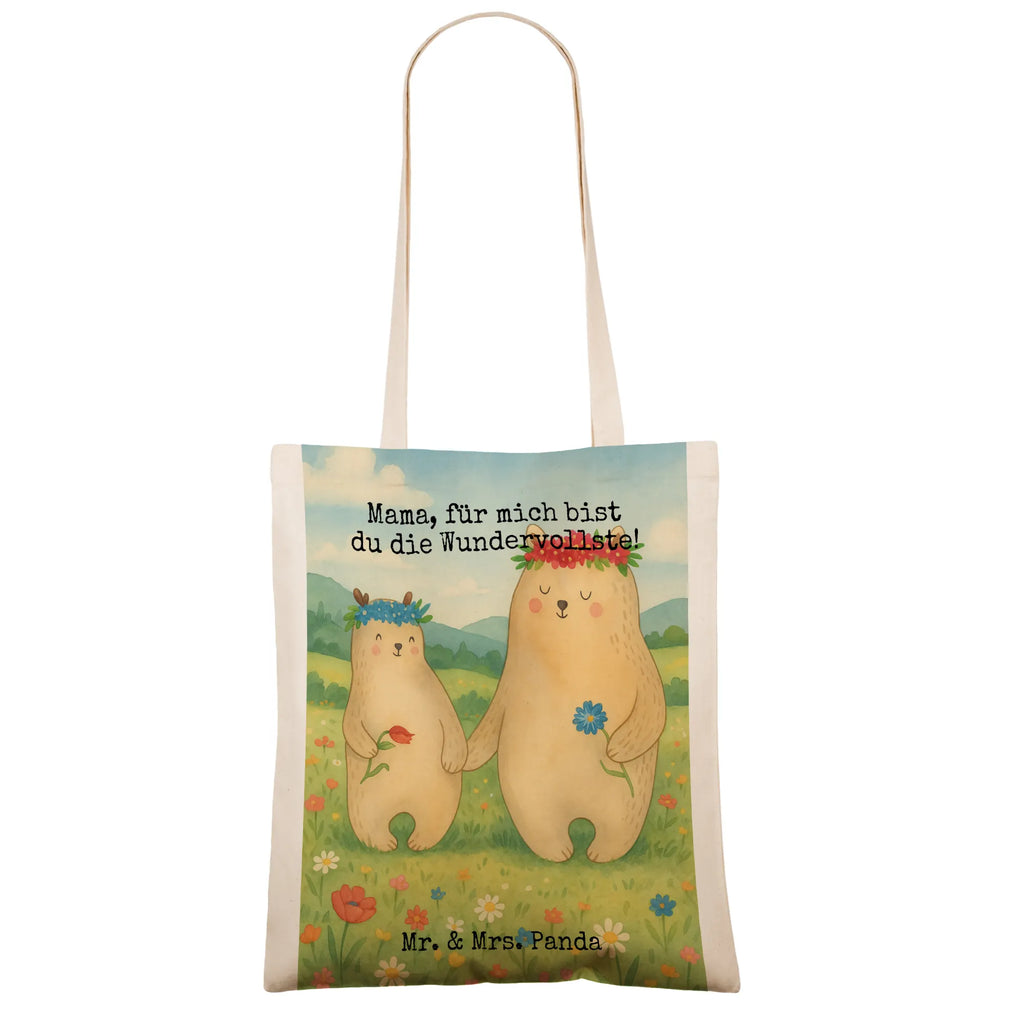 Tragetasche Bären mit Blumenkranz Design Tragetasche, Beutel, Einkaufstasche, Shopper, Einkaufstüte, Schultertasche, Stofftasche, Strandtasche, Laptoptasche, Beuteltasche, Jutebeutel, Umhängetasche, Jutetasche, Tasche, Stoffbeutel, Badetasche, Familie, Vatertag, Muttertag, Bruder, Schwester, Mama, Papa, Oma, Opa, Bären, Lieblingsmama, Mutti, Kinder, weltbeste Mama, Vorbild, Tochter, Kind, Geschenk Mama. Muttertag, Bär, Mutter, beste Mutter, Family, Lieblingsmensch, Mami, Töchter