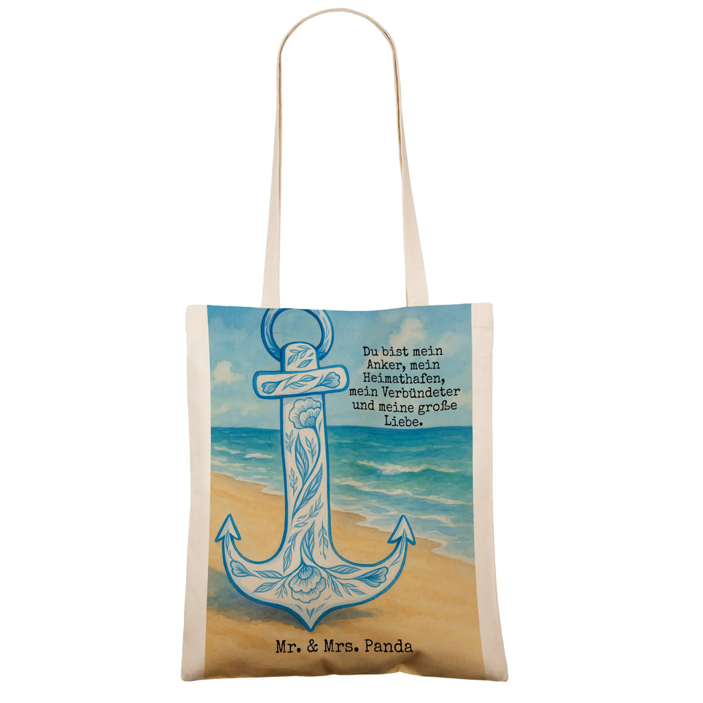 Tragetasche Anker Blau Design Einkaufstüte, Jutebeutel, Tragetasche, Badetasche, Einkaufstasche, Schultertasche, Tasche, Shopper, Stofftasche, Laptoptasche, Jutetasche, Beuteltasche, Umhängetasche, Beutel, Strandtasche, Stoffbeutel, Tiermotive, Gute Laune, lustige Sprüche, Tiere