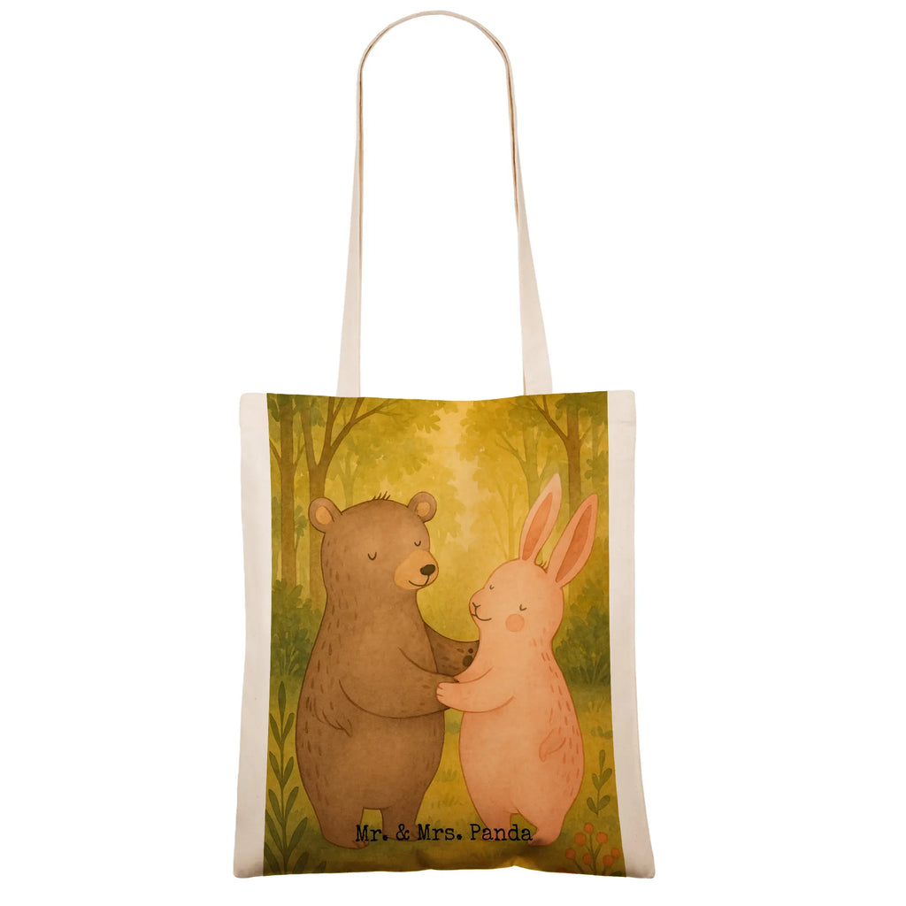 Torba Niedźwiedź i królik Przytulać Design Jutetasche, Einkaufstüte, Beuteltasche, Stoffbeutel, Strandtasche, Laptoptasche, Tasche, Shopper, Umhängetasche, Schultertasche, Einkaufstasche, Stofftasche, Beutel, Badetasche, Tragetasche, Jutebeutel, Liebe, Partner, Freund, Freundin, Ehemann, Ehefrau, Heiraten, Verlobung, Heiratsantrag, Liebesgeschenk, Jahrestag, Hocheitstag, Hase, best friends, Freunde, Bärchen, Bär, bester Freund