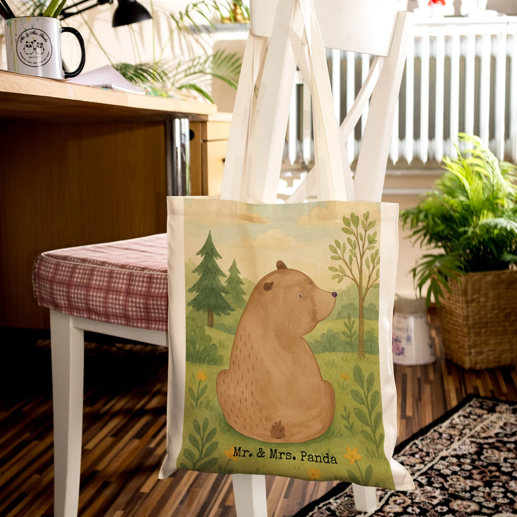 Tragetasche Bär Schulterblick Design Henkeltasche, Badetasche, Umhängetasche, shopping tasche, baumwollbeutel, Einkaufsbeutel, Jutetasche, Einkaufstasche, Stofftasche, büchertasche, Baumwolltasche, Strandtasche, Tragetasche, Laptoptasche, Jutebeutel, Schultasche, Leinentasche, Tüte, uni tasche, Einkaufstüte, Alltagstasche, Tasche, Beuteltasche, Statementbeutel, unitasche, tote bag, Shopper, Stoffbeutel, bedruckte tasche, Schultertasche, Beutel, Teddy, Bär, Teddybär, Motivation, Selbstachtung, Bärenliebe, Weltansicht, Weisheit, Bären