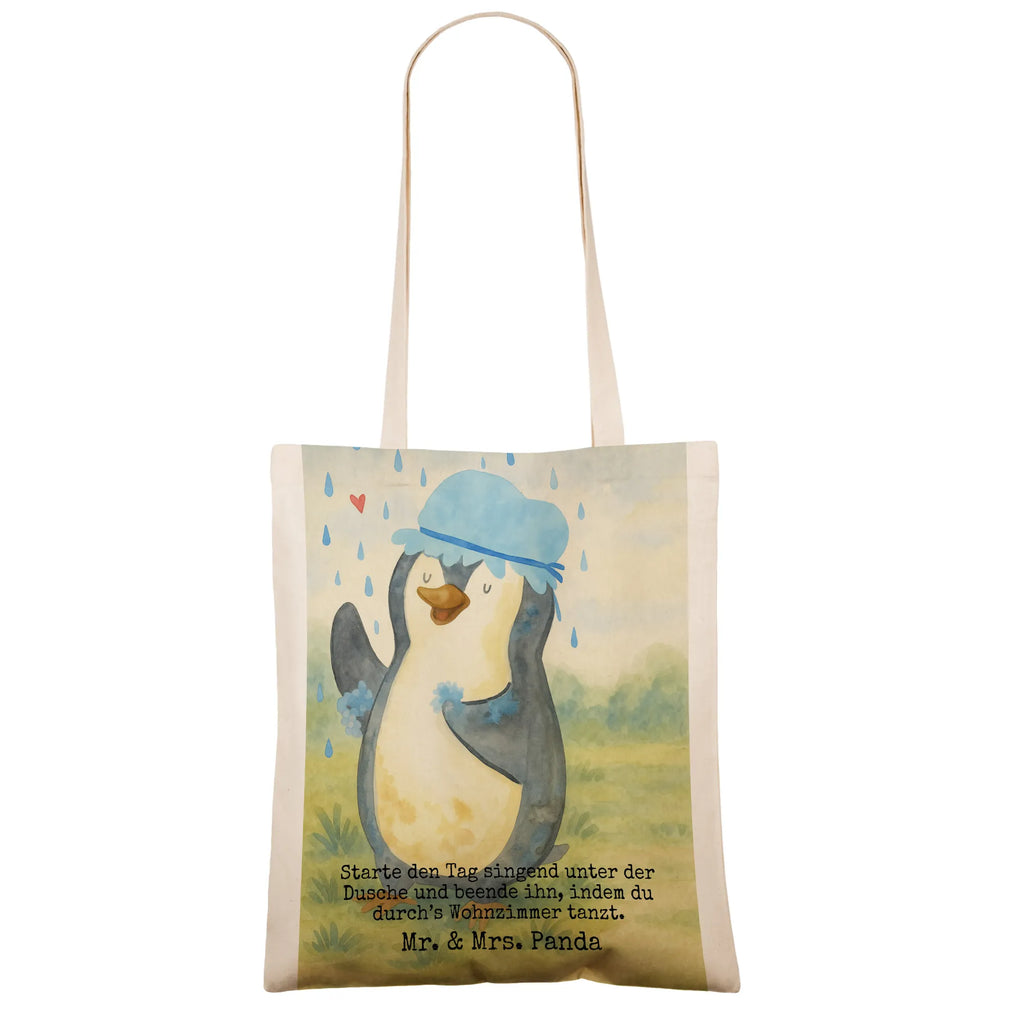 Tragetasche Pinguin Duschen Design Schultertasche, Tasche, Jutebeutel, Einkaufstüte, Beutel, Stofftasche, Badetasche, Umhängetasche, Shopper, Jutetasche, Beuteltasche, Tragetasche, Laptoptasche, Einkaufstasche, Stoffbeutel, Strandtasche, Pinguin, Neustart, duschen, glücklich sein, Neuanfang, Lebensmotto, Pinguine, Dusche, Motivation