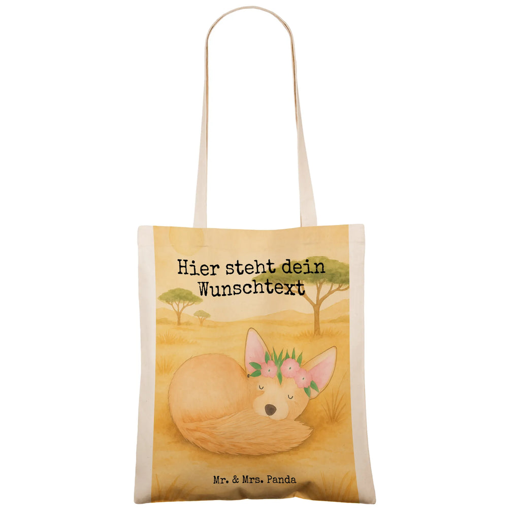 Personalisierte Tragetasche Wüstenfuchs Blumen Design Personalisierte Jutetasche, Personalisierter Stoffbeutel, Tragetasche mit Namen, Personalisierte Tasche, Einkaufstasche mit Namen, Personalisierte Kindergartentasche, Personalisierter Beutel, Personalisierter Jutebeutel, Personalisierte Beuteltasche, Personalisierte Einkaufstasche, Stoffbeutel mit Namen, Afrika, Wildtiere, Wüstenfuchs, Blumen, Glücklich, Wüste, Blumenkranz