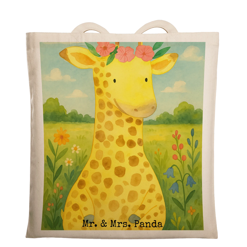 Tragetasche Giraffe Blumenkranz Design Einkaufstüte, Beuteltasche, Laptoptasche, Tasche, Stofftasche, Beutel, Stoffbeutel, Jutetasche, Umhängetasche, Shopper, Einkaufstasche, Strandtasche, Jutebeutel, Schultertasche, Badetasche, Tragetasche, Afrika, Wildtiere, Abenteurer, Giraffe, Blumenkranz, Freundin, Selbstliebe
