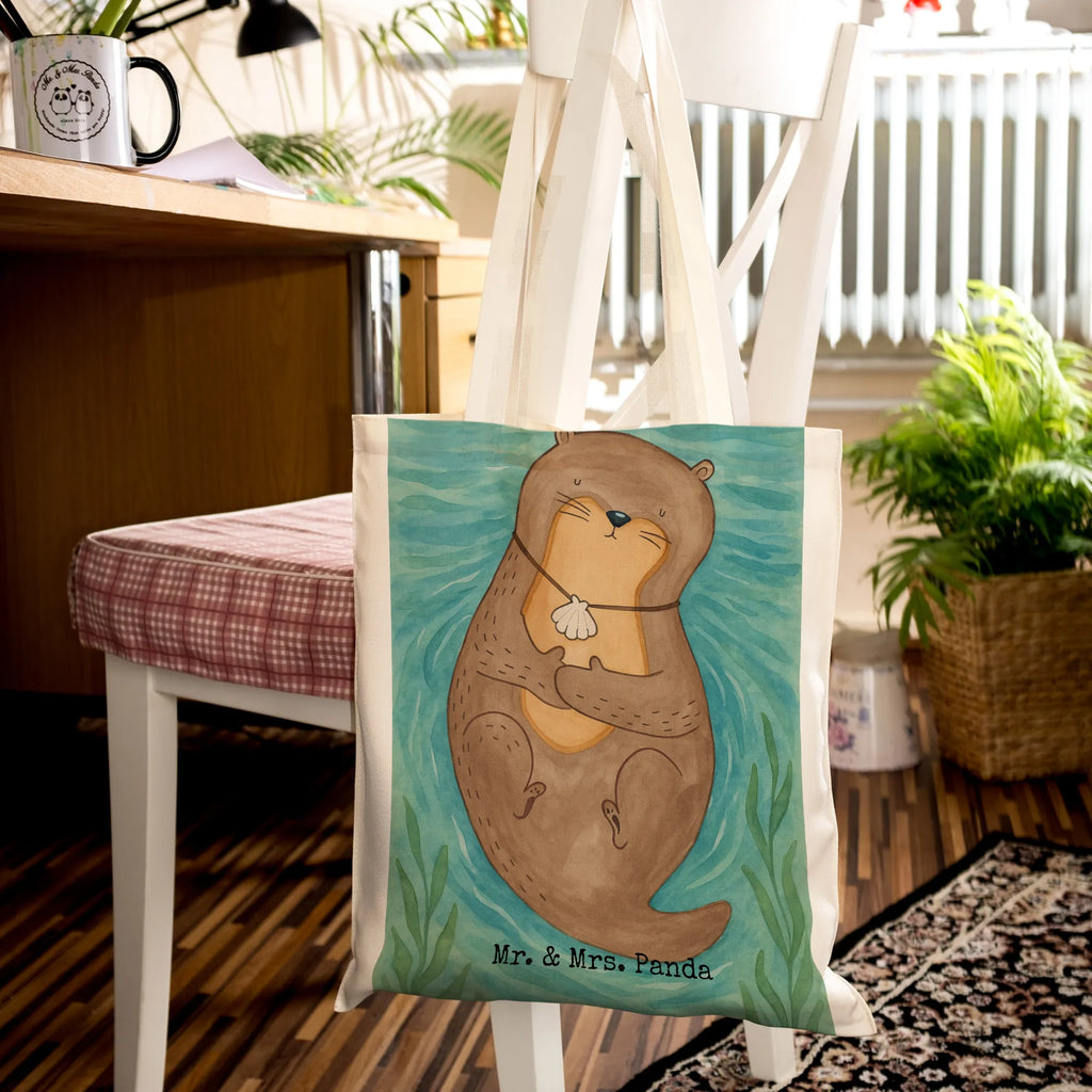 Tragetasche Otter Muschel Design Jutetasche, Einkaufstüte, Laptoptasche, Beuteltasche, Tasche, Einkaufstasche, Stoffbeutel, Umhängetasche, Jutebeutel, Badetasche, Strandtasche, Tragetasche, Stofftasche, Beutel, Shopper, Schultertasche, Otter, Fischotter, Seeotter, Motivation, Otterliebe, Büro, Tagträumen, grübeln, träumen