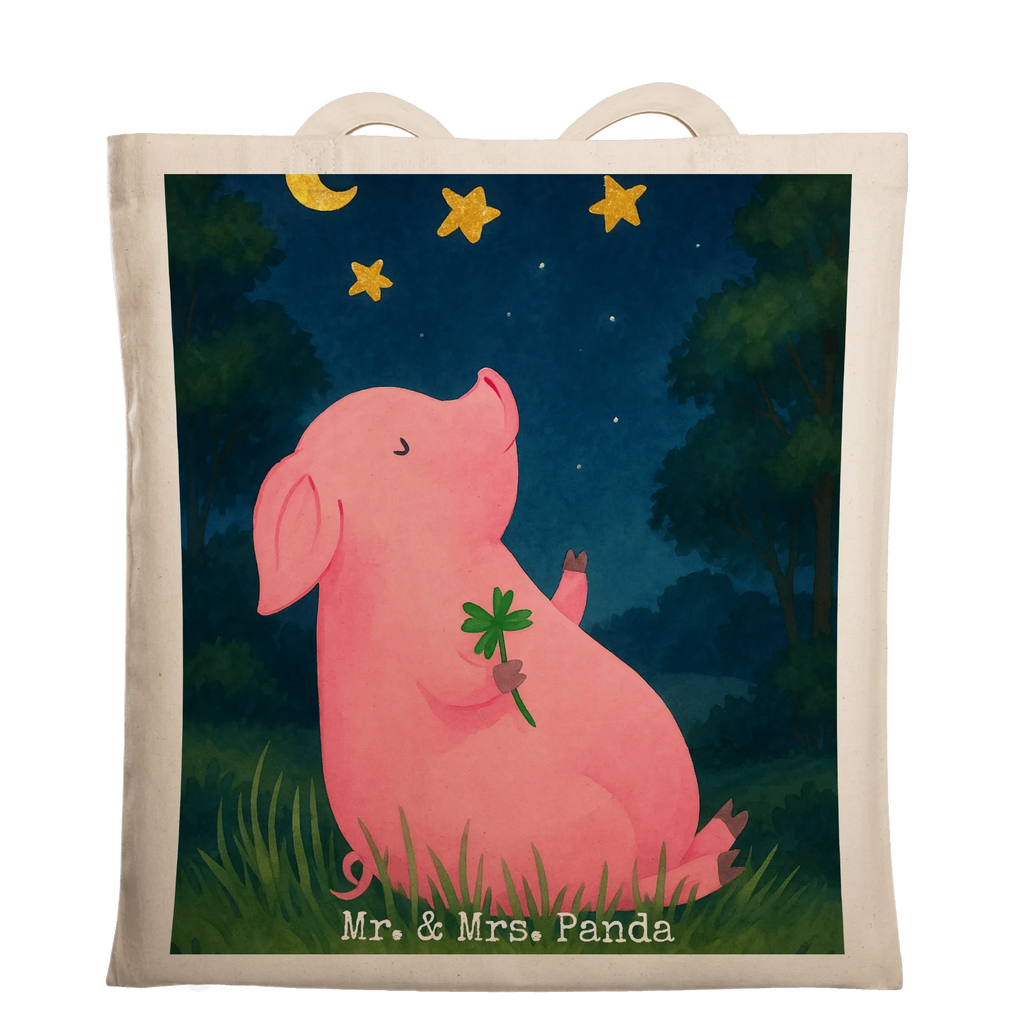 Tote bag Pig Luck Design Carrier bag, shopper, cloth bag, jute bag, shoulder bag, cotton bag, bag, pouch, shopping bag, small animals, cute, funny, cute animal motives, hand drawn, small world, funny sayings, good mood, happy, gifts, gift ideas, special gifts, animal lover, card, Lucky bastard. Luck, lucky charm, dreams, stars, motivation, piglet, asterisks, pig, goals