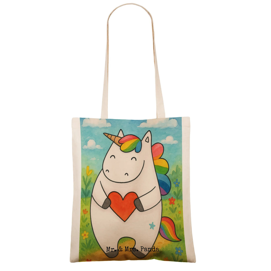Tragetasche Einhorn Herz Design Laptoptasche, Jutebeutel, Stoffbeutel, Strandtasche, Badetasche, Einkaufstüte, Jutetasche, Umhängetasche, Einkaufstasche, Tasche, Beuteltasche, Shopper, Schultertasche, Stofftasche, Tragetasche, Beutel, Einhorn, Einhörner, Einhorn Deko, Unicorn, anders, böse, schlimm, Herz, bunt, Freundin, witzig, lustig