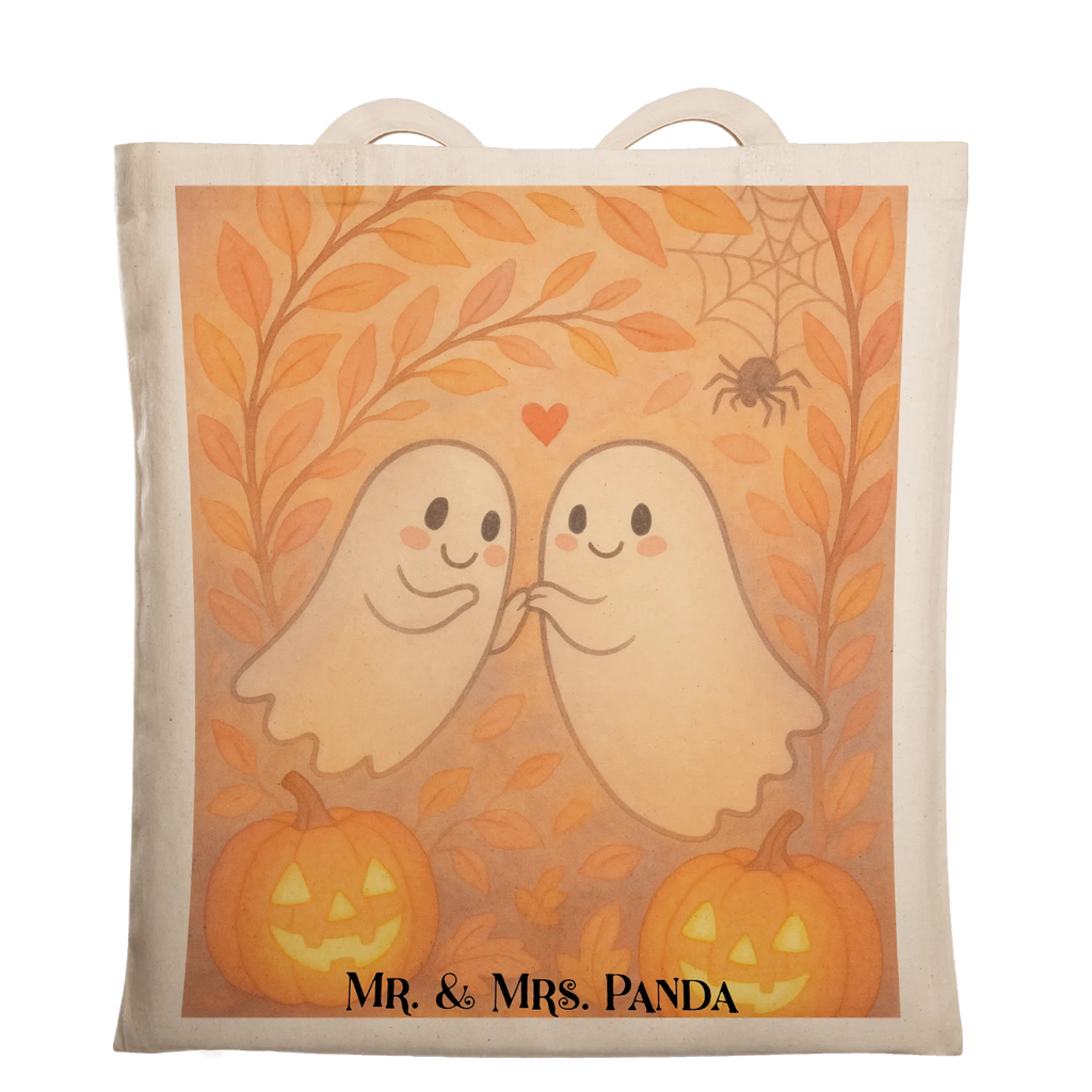 Tote bag Ghosts Dear Design Beuteltasche, Tasche, Jutetasche, Beutel, Badetasche, Einkaufstasche, Schultertasche, Stofftasche, Stoffbeutel, Strandtasche, Tragetasche, Laptoptasche, Einkaufstüte, Jutebeutel, Shopper, Umhängetasche, Halloween, Deko, Martinssingen, Dekoration, Geschenke, Schenken, Verliebt, Gespenst, Paar