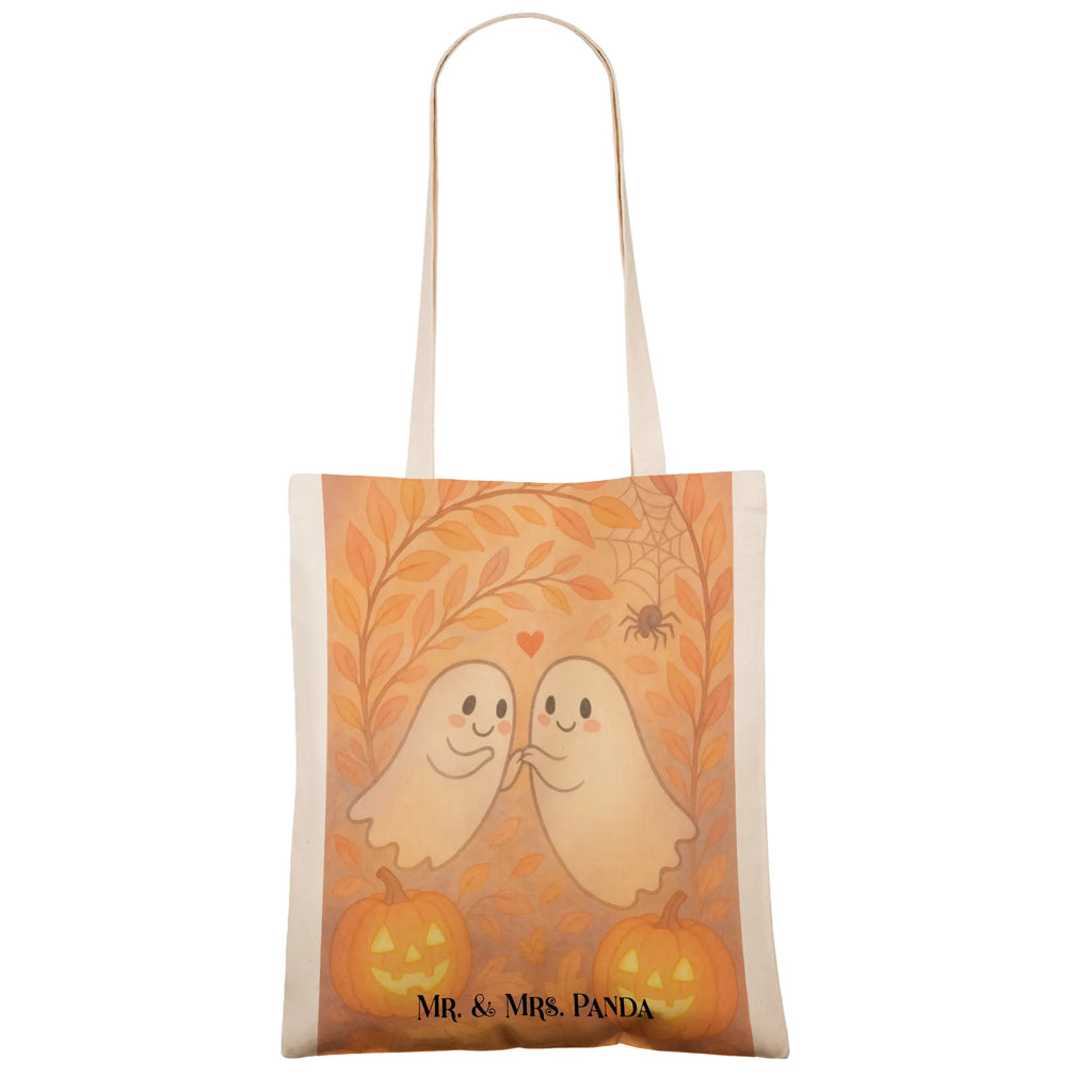 Tote bag Ghosts Dear Design Beuteltasche, Tasche, Jutetasche, Beutel, Badetasche, Einkaufstasche, Schultertasche, Stofftasche, Stoffbeutel, Strandtasche, Tragetasche, Laptoptasche, Einkaufstüte, Jutebeutel, Shopper, Umhängetasche, Halloween, Deko, Martinssingen, Dekoration, Geschenke, Schenken, Verliebt, Gespenst, Paar